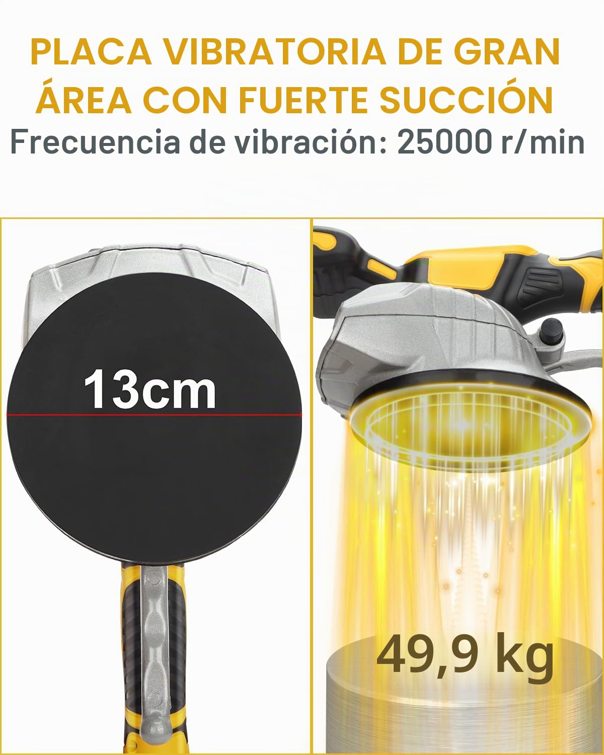 Máquina niveladora de vibración de azulejos para batería Dewalt de 20 V, herramienta de instalación de máquina de vibración de azulejos inalámbrica, herramienta vibradora de 150 W con 8 velocidades,