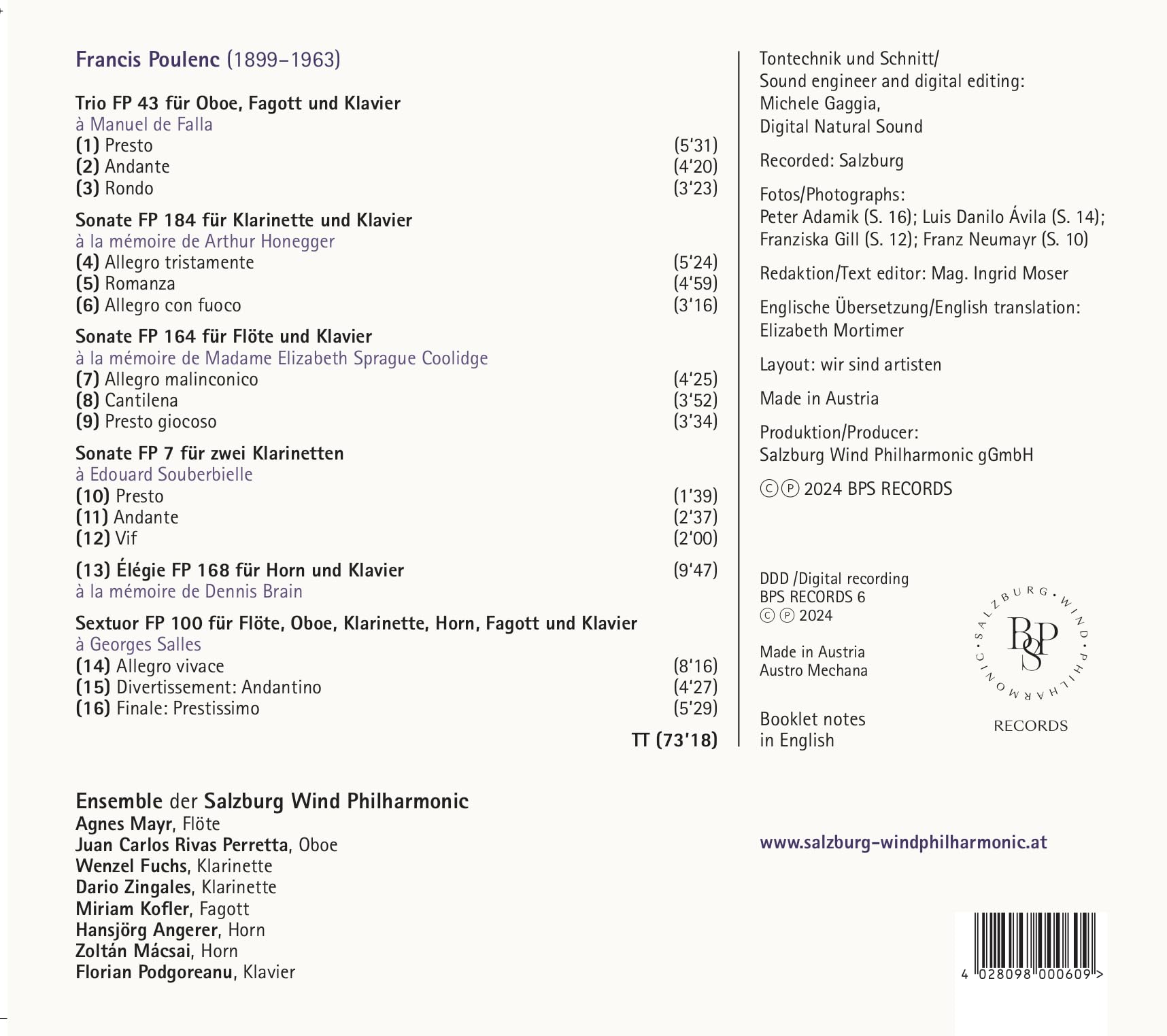 Francis Poulenc: Chamber Music