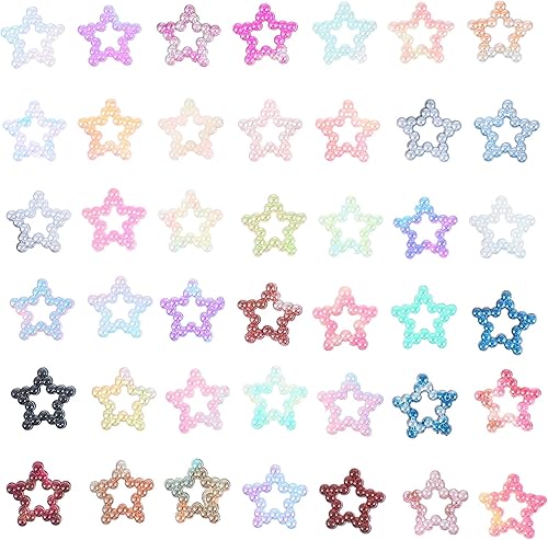 200 piezas espaciador de cuentas para el cabello, cuentas de estrella, gemas en forma de accesorios de imitación artesanal, estuche suelto,