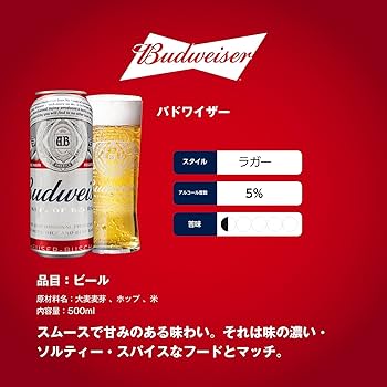 Amazon.co.jp: 【限定販売】バドワイザー 缶 Budweiser [ ラガー