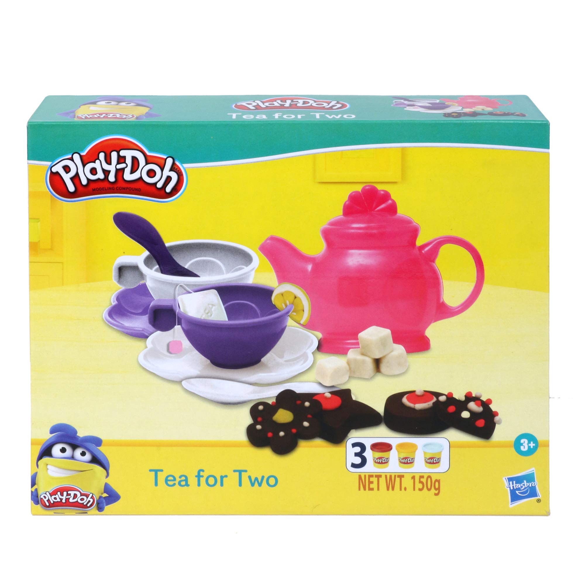 PLAY-DOH Tea for Two Playset for Kids 3 Years and Up with 3 Non-Toxic Colors