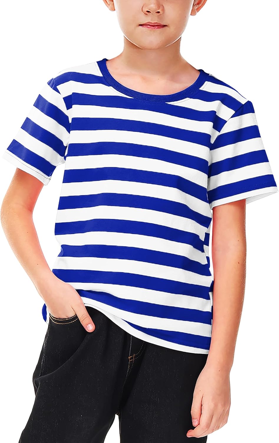 Deerose Kids Striped Shirts Short Sleeve Boy Girls July 4th Patriotic Tee Top 3-14 Years - Image 2