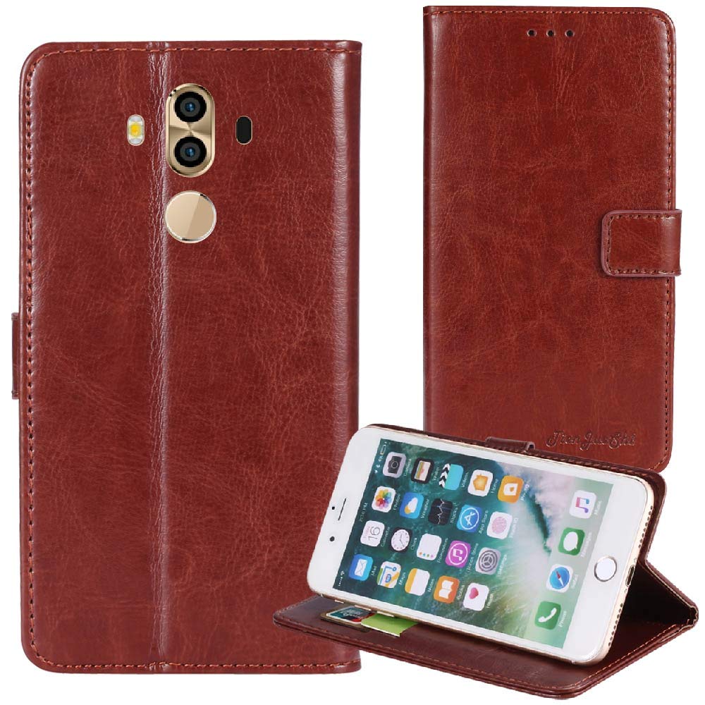TienJueShi Brown Book Stand Premium Retro Business Flip Leather Protector Phone Case For ShaQx M10 5.72 inch Cover Etui Wallet