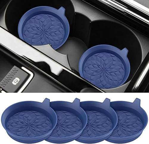 ME.FAN Posavasos de silicona para automóvil (paquete de 4), accesorios interiores universales antideslizantes empotrados, insertos para portavasos