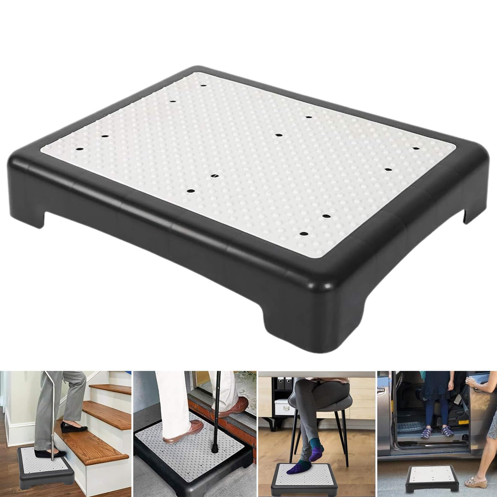 Platform Step Safety Step Non-Slip Indoor and Outdoor Large Size Mobility Step Stools,Portable Step Riser, Anti-Fall Safety Platform for The Elderly for High Rise Stairs （ 55 * 40 * 9.5 CM ）