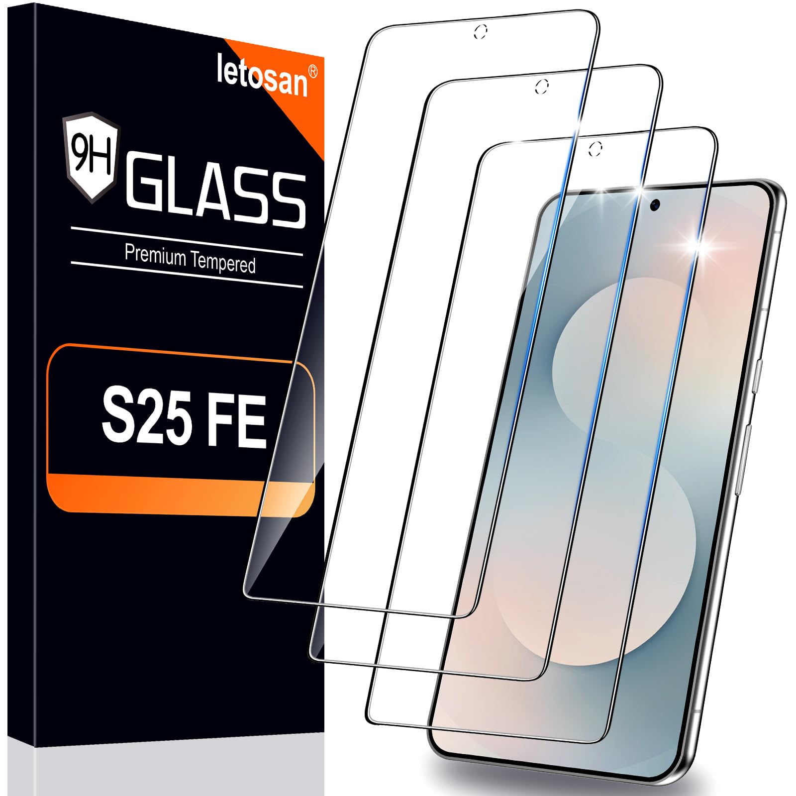 3 Pack Tempered Glass Screen Protector for Samsung Galaxy S25 FE 5G, Ultrasonic Fingerprint Unlock, HD Clear Case Friendly Scratch Resistant for Samsung Galaxy S25 FE Screen Protector
