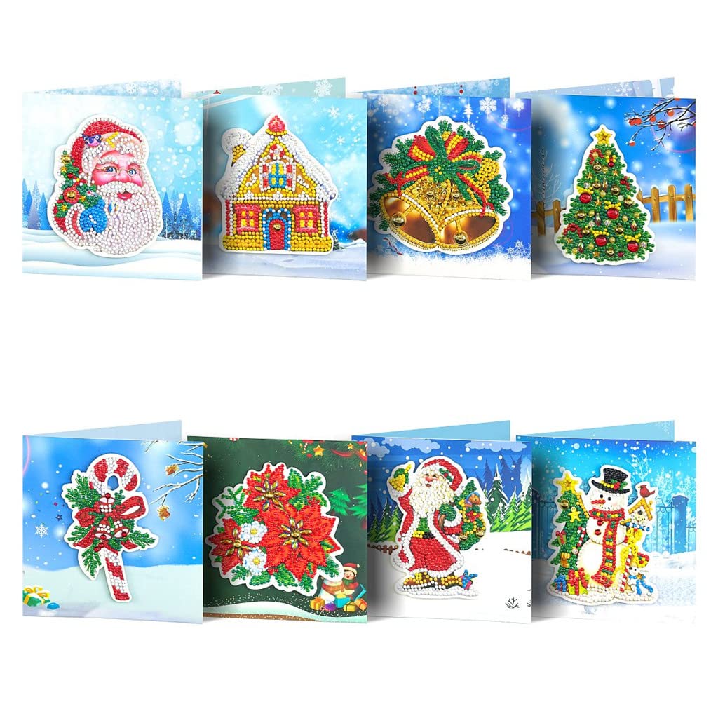 Diamond Painting Christmas Greeting Card Kits,5D Numbers Santa Claus New Year Greeting Card With Envelopes Holiday Greeting Cards Kits fit for Friends,Family,Children (Snowman C) — image 1