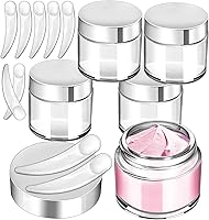 Vista 20 de MotBach 6 Pack de tarros de vidrio ámbar de 1 oz con tapas, tarros pequeños de vidrio de 1 onza con tapas y forros interiores, tarros redondos