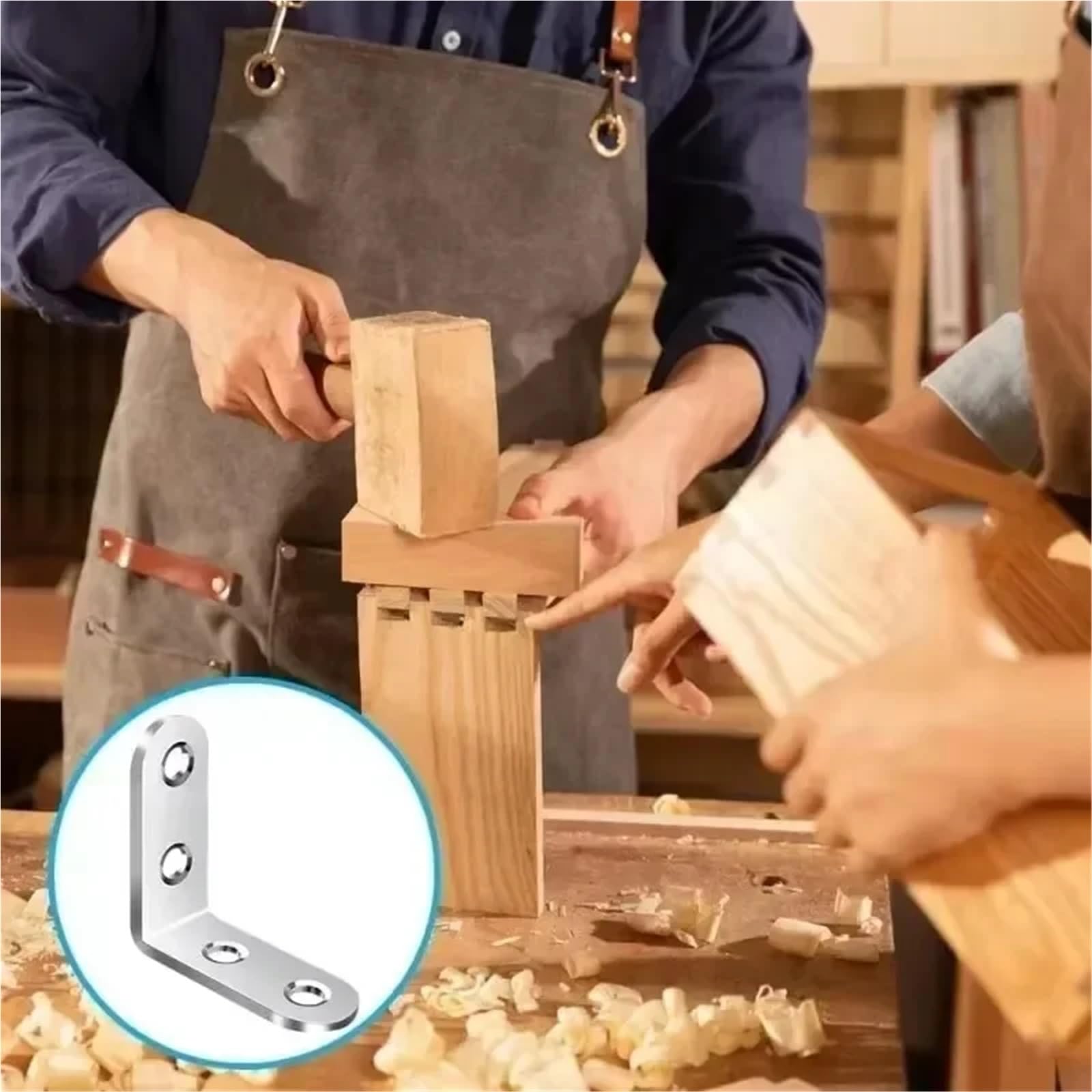 Escuadras Metalicas Junta de soporte de esquina de gabinete de acero inoxidable con tornillos, sujetadores for mamparas de madera, estantes, herrajes for muebles(10Set-16x40mm)