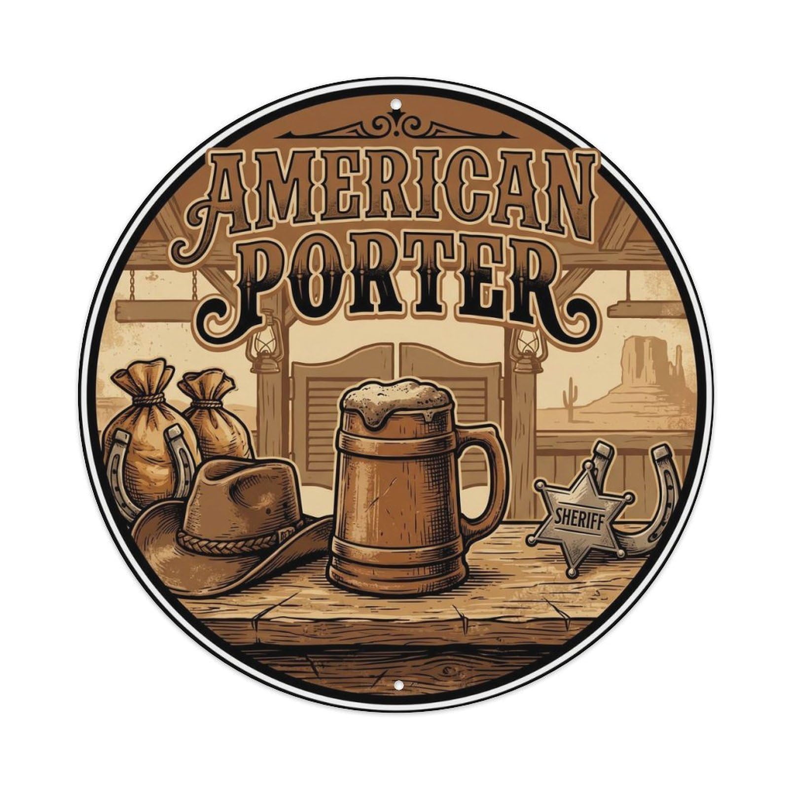 American Porter Brewery Culture Vintage Copper Kettle Metal Tin Sign
