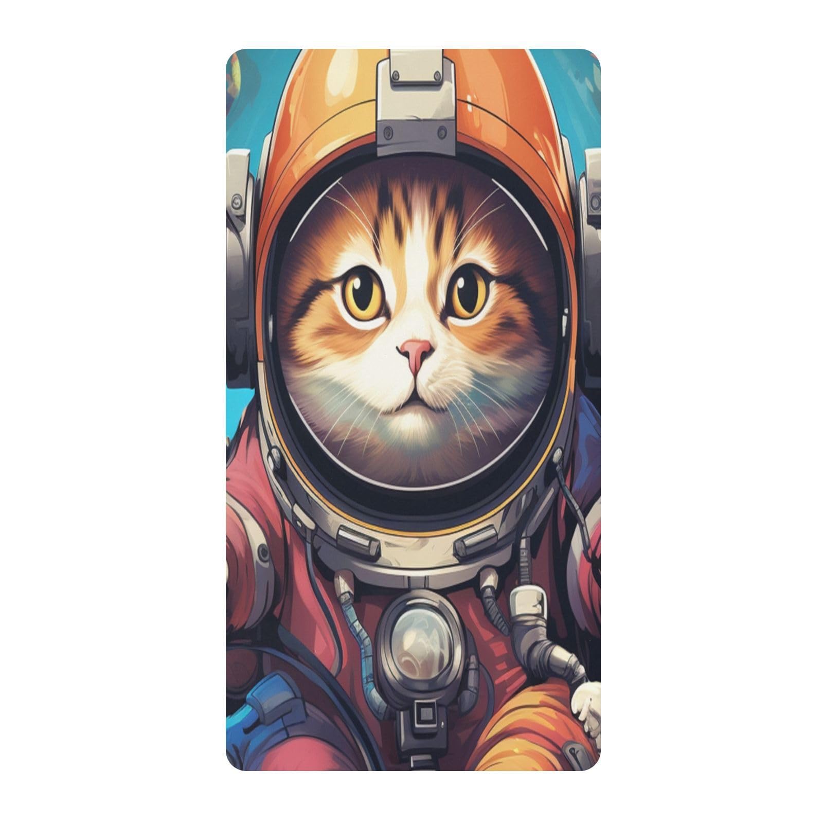 Lindo Gato Astronauta Volando Espacio Sábana de Cuna para Niños Pequeños,Sábanas de Algodón Suave para Bebés Aptas para Colchón Corralito