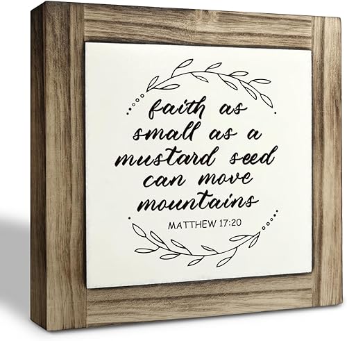 Cartel cristiano, caja de placas de madera para decoración de escritorio, citas motivacionales positivas, letrero de madera, letreros de arte de