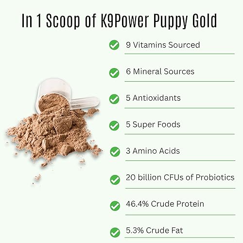 Miniatura 4 de K9 Power Puppy Gold - Suplemento para cachorros en crecimiento y madres lactantes - Nutrientes esenciales para un crecimiento y desarrollo