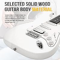 Vista 7 de Kit de guitarra eléctrica Soulmate para principiantes, 39" con pastillas HSS, amplificador de 15W, cejilla, correa, cuerdas, cable, púas, bolsa