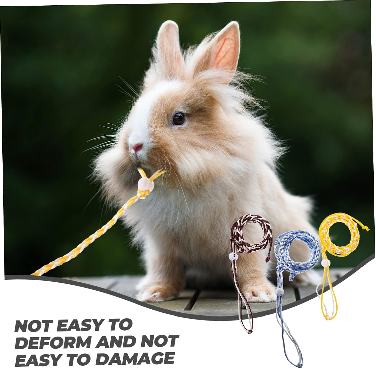 Mikikit 3Pcs Small Pet Leash Comfortable and Breathable Rabbit Leash for Hamsters Squirrels and Bunnies Durable Bite Design for Outdoor Walks and Gatherings