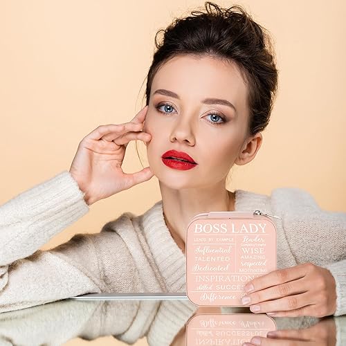 Miniatura 4 de Regalos para compañeras de trabajo para mujeres, joyero de viaje, citas inspiradoras, dama líder, compañera de trabajo, apreciación de cuero,