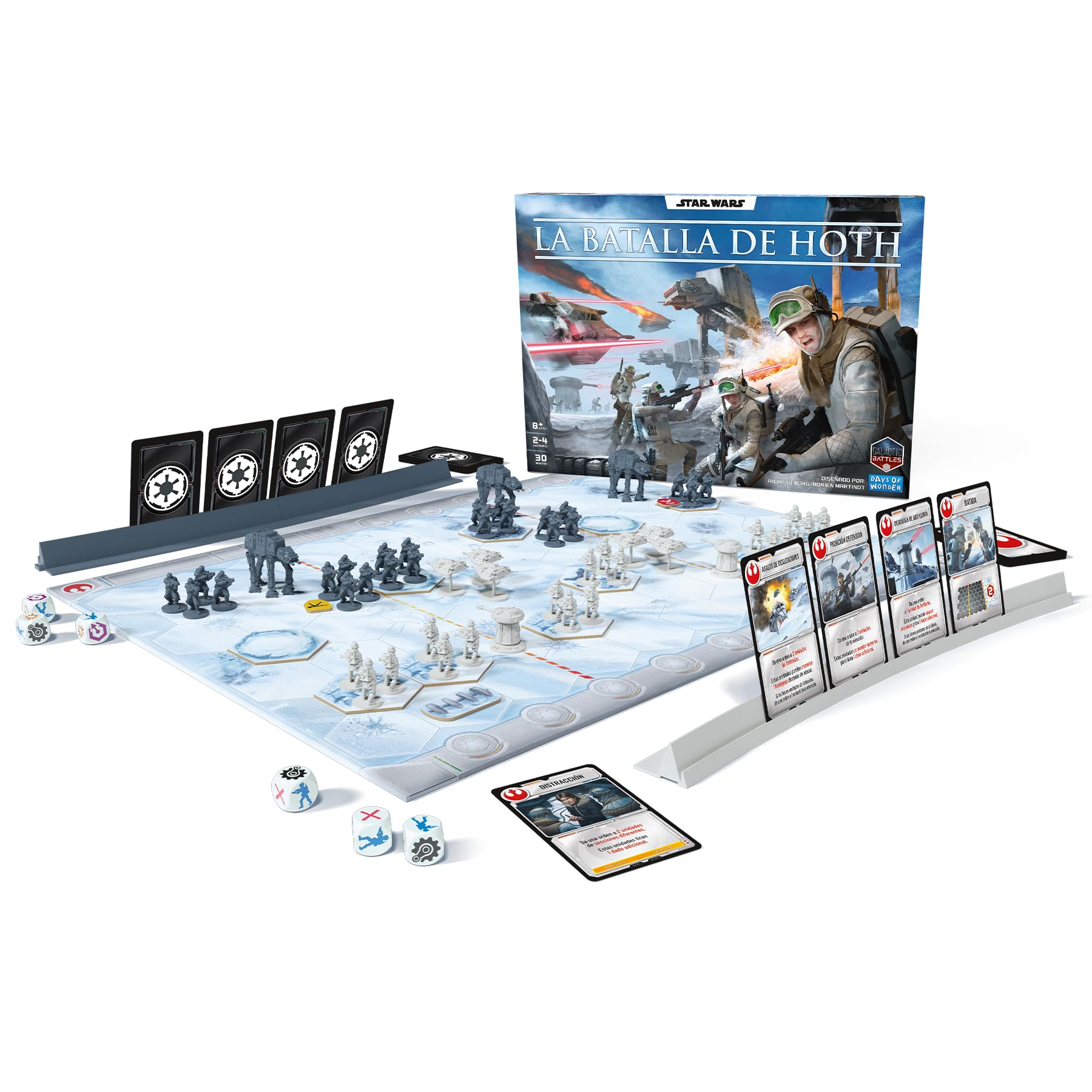 Asmodee Star Wars Bitwa o Hoth: Strategiczna gra planszowa dla 2-4 graczy od 8 lat, z 74 miniaturami i 17 scenariuszami, Imperium przeciwko Rebeliantom, Gra rodzinna- hiszpański