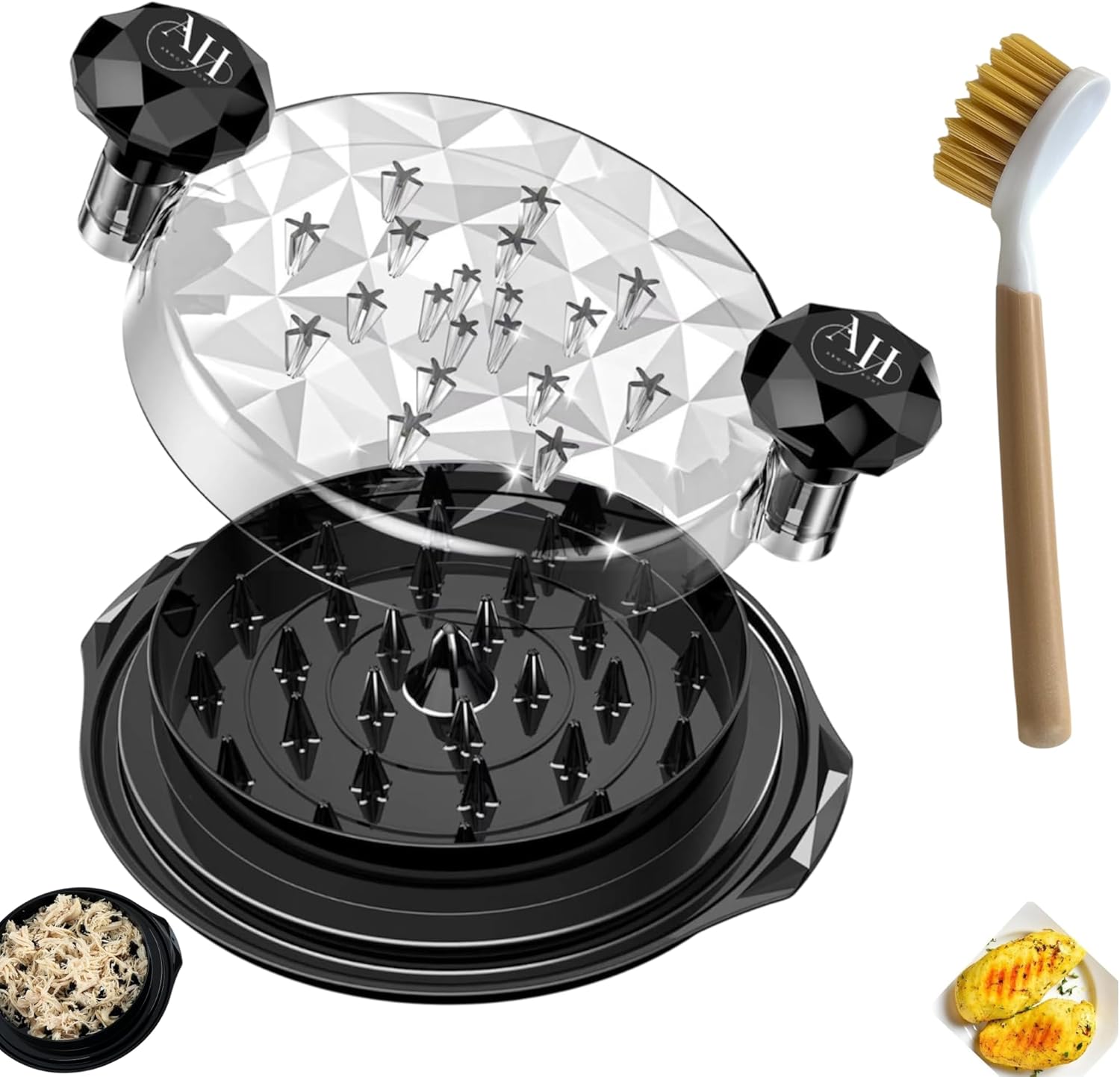 10" Large Chicken Shredder Tool Twist, BPA-Free, Cleaning Brush Included, Manual Meat Shredder for Pulled Chicken, Pork, and Beef, Easy Grip, Durable & Efficient Meat Shredder Tool for Kitchen & BBQ