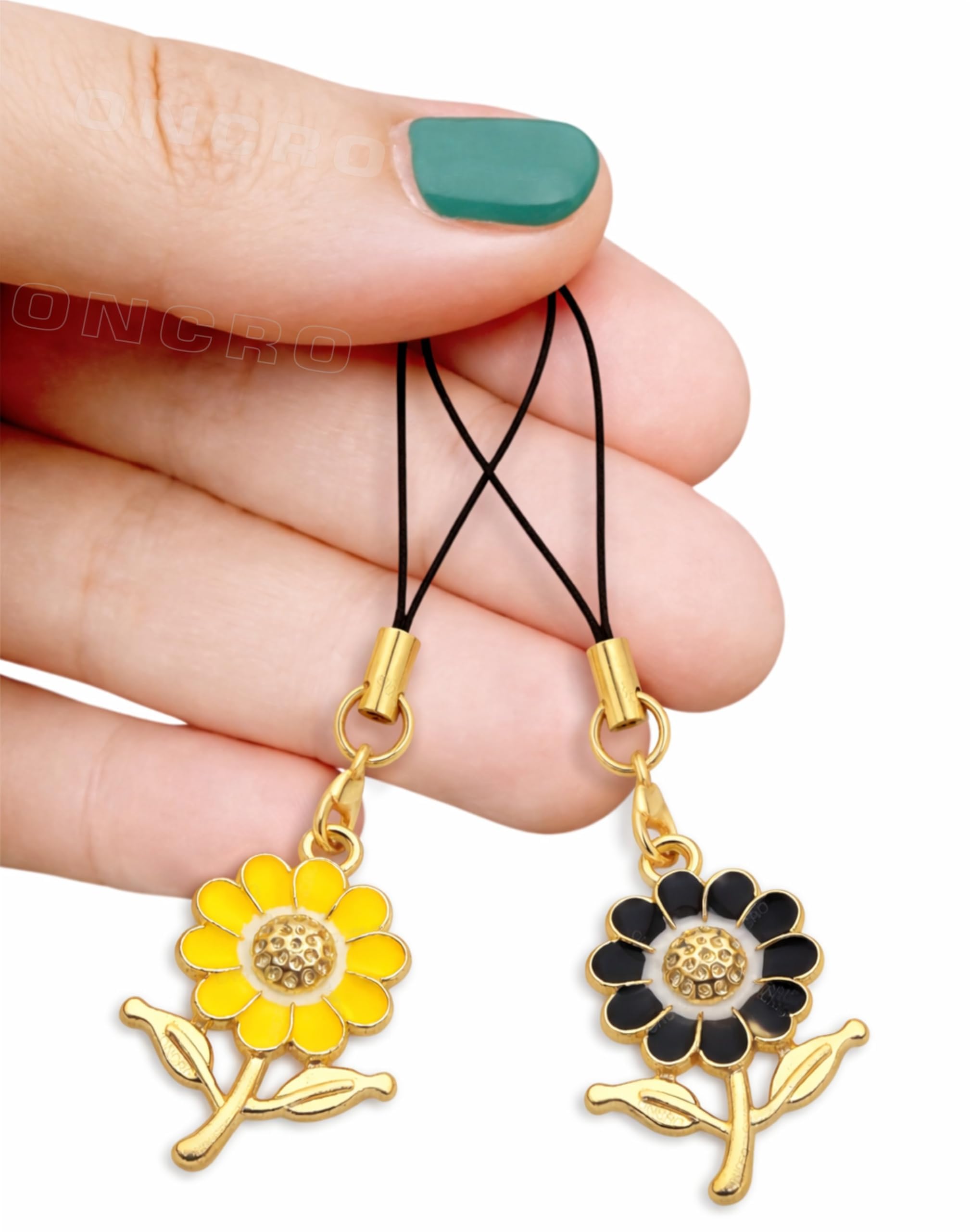 Pack of 2 Lucky Daisy Adorable Sunflower Pendant Smartphone Charm Aesthetic Handset Youth Female Case Backpack Loop Hanging Keychain Ring Necklace Purse Cord Lanyard Decorative Floral-image-48
