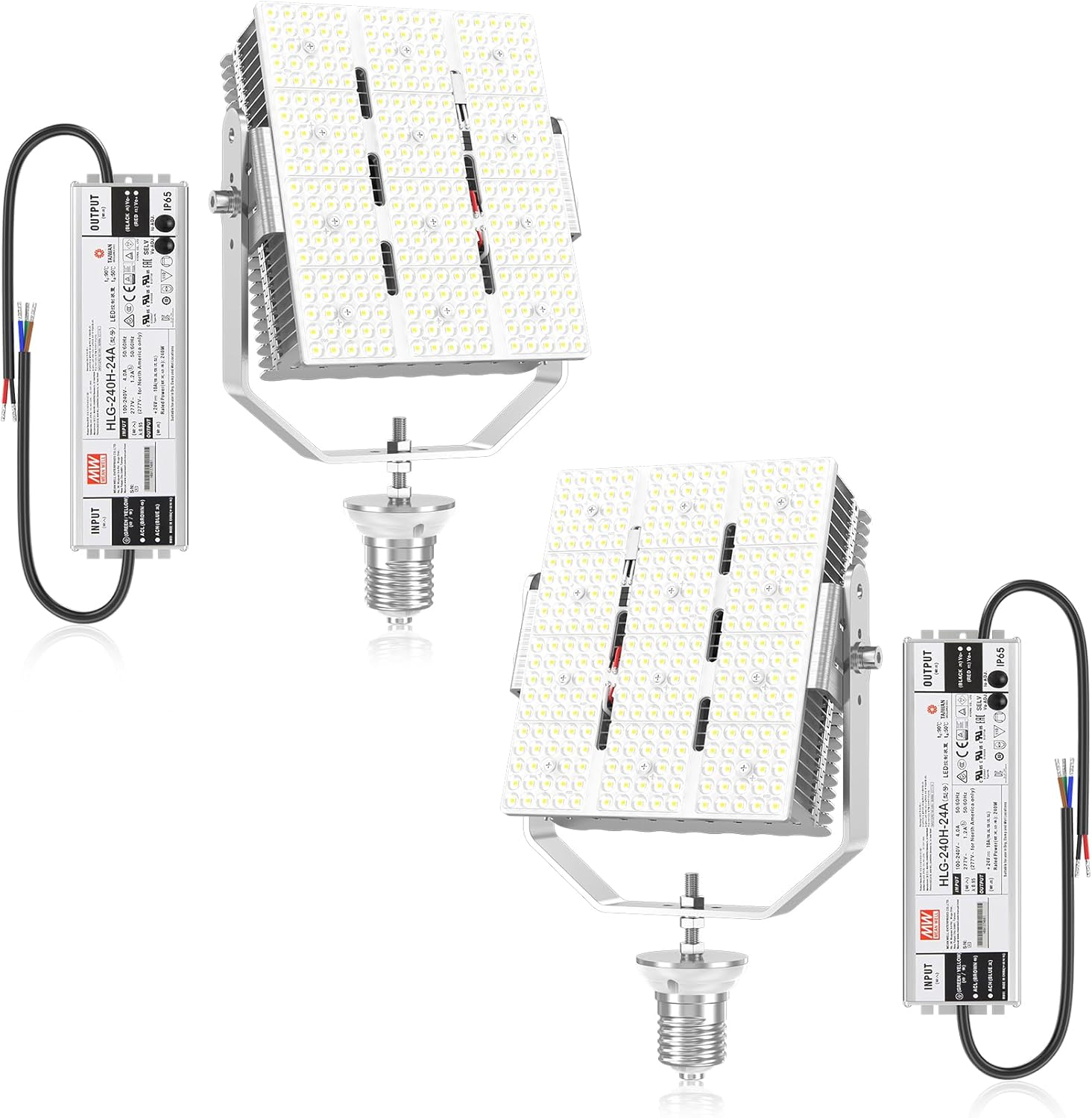 480V 300W LED Parking Lot Retrofit Kit 43500LM, ETL Listed, 5000K Shoebox LED Retrofit Lights with E39 Base for Outdoor Street Area Tennis Court Canopy Flood Enclosed Fixture