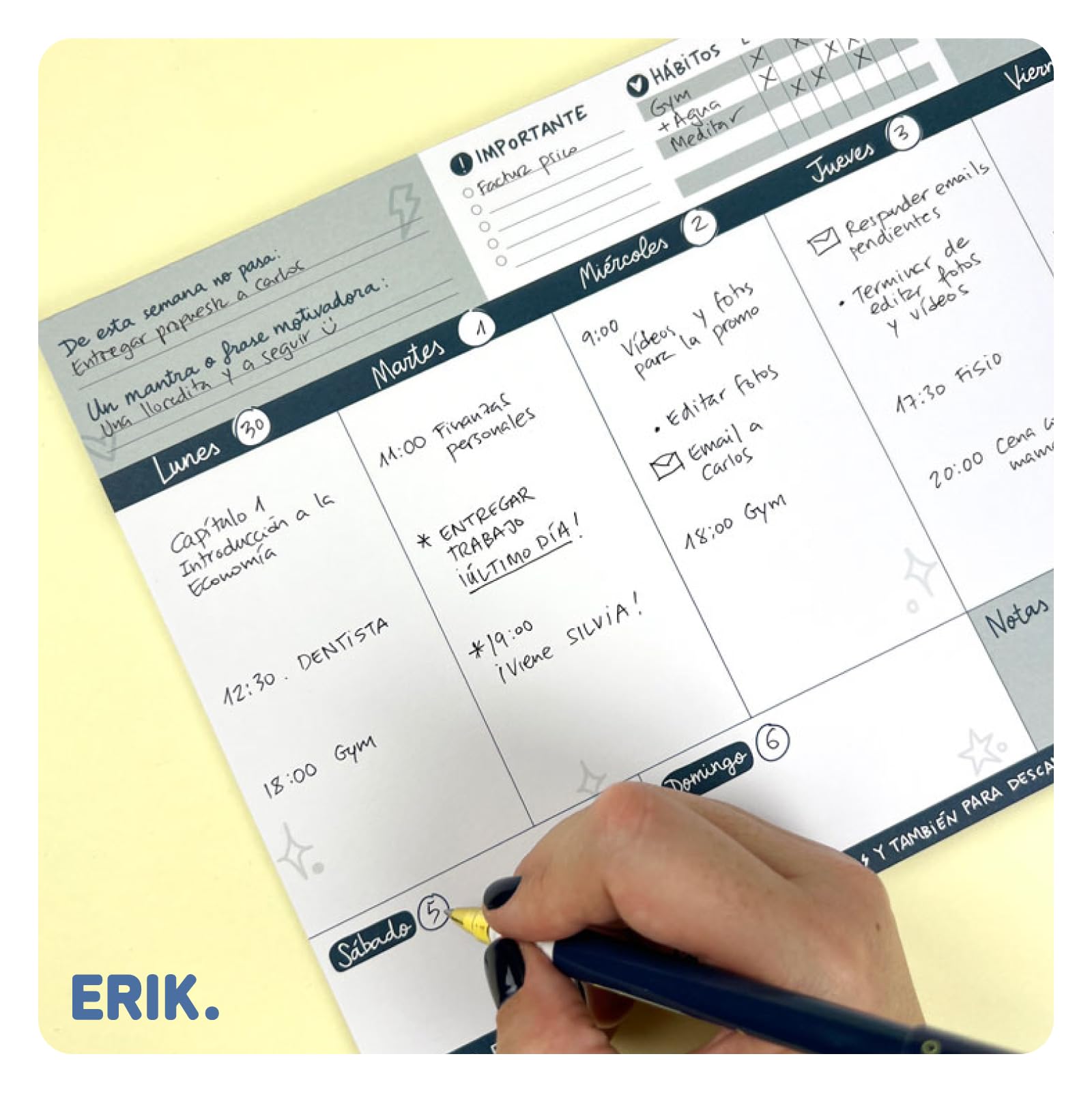 Planificador semanal Pedrita Parker A4 - Weekly planner en Español Sin Fecha: Organizador semanal para mejorar tu Productividad [52 hojas de Alto Gramaje]