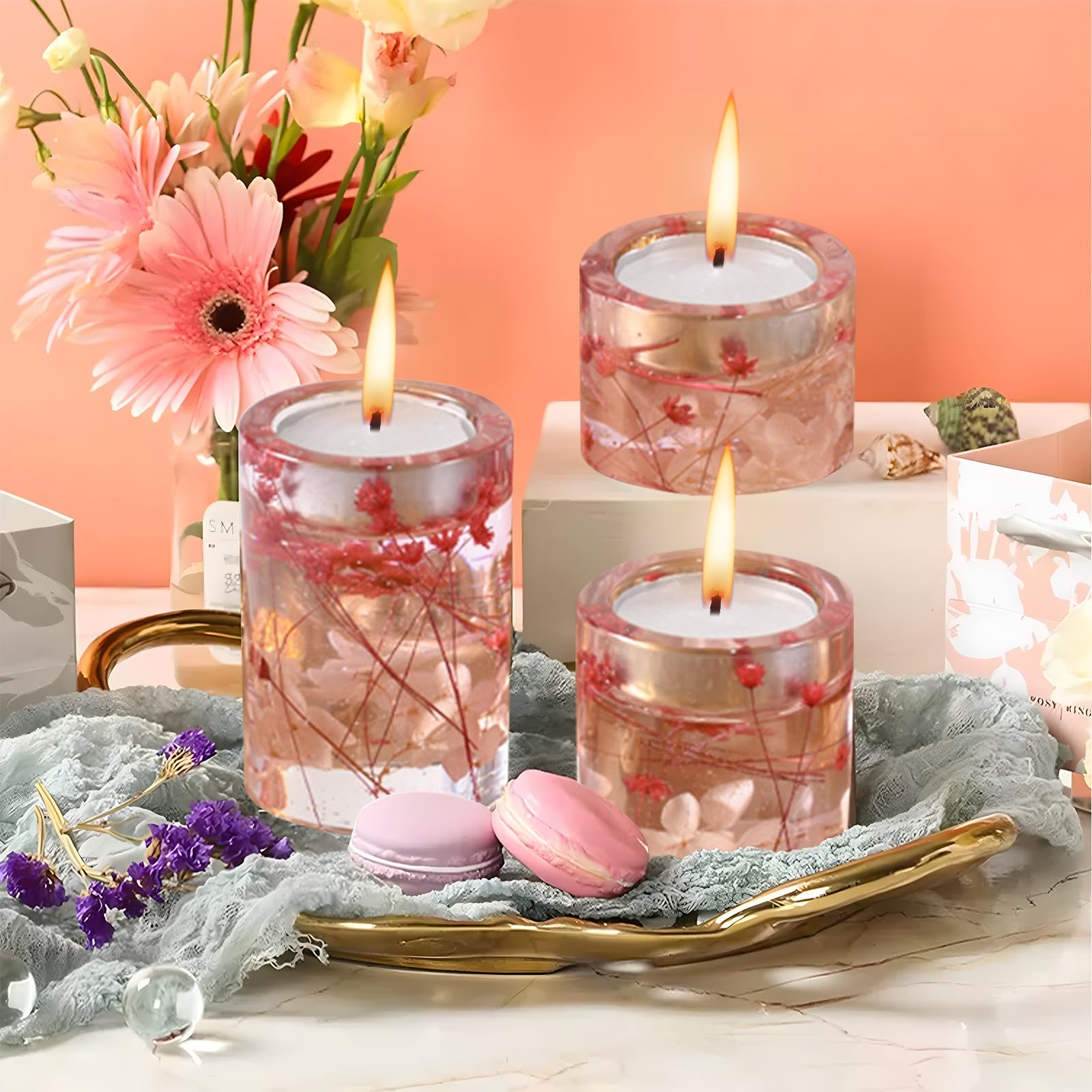 Stampi Per Candele,3 Pezzi Stampi In Silicone Per Candele,Fai-da