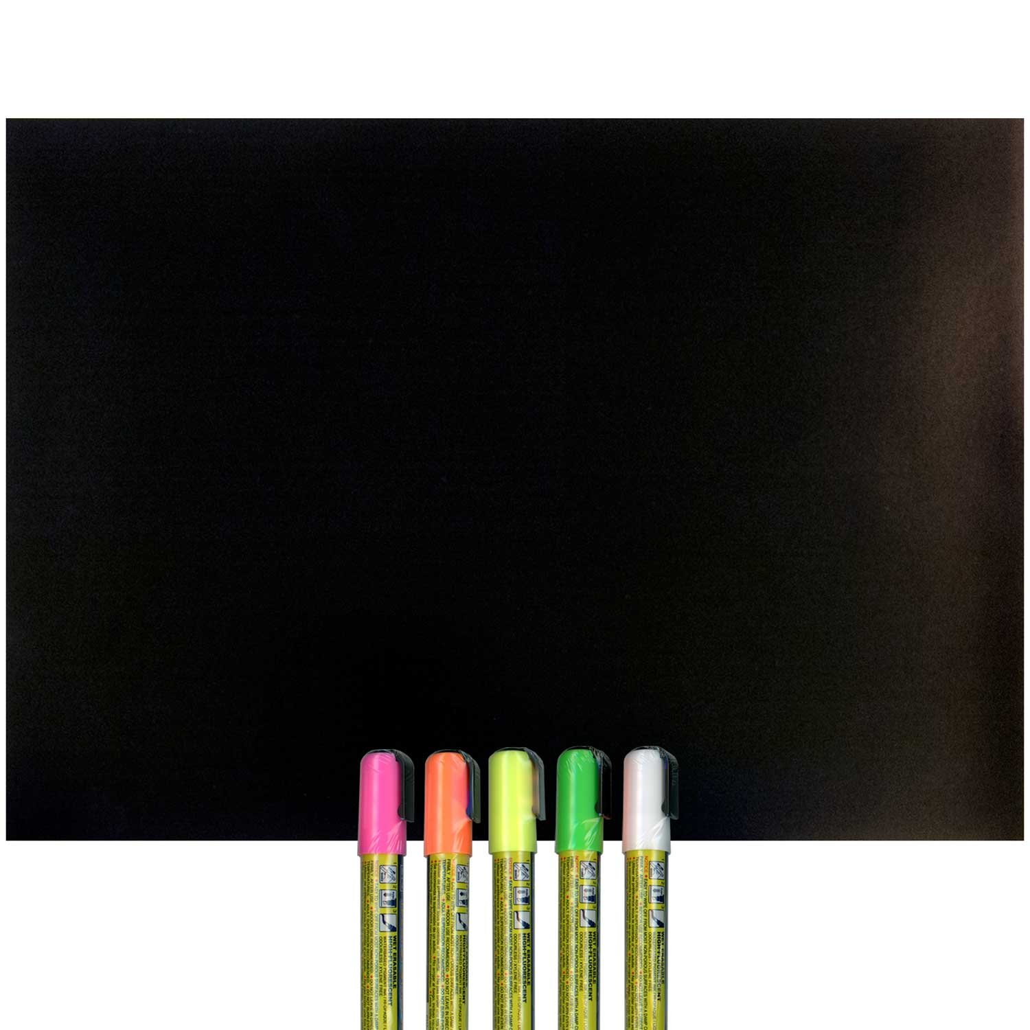 Cohas Magnetic Backed Board Includes Liquid Chalk Marker, 12 by 16 Inches, Blackboard with 5 Bright Marker Kit