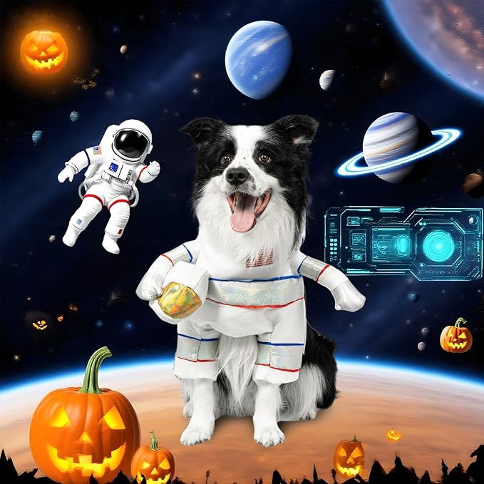 Disfraz de Astronauta para Perro DELIFUR - Traje Espacial Halloween - Talla Large miniatura 5
