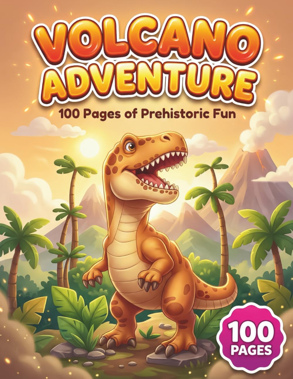 Volcano Adventure: Exciting Coloring Book for Kids, Teens, and Adults with 100 Pages featuring Erupting Volcanoes, Prehistoric Dinosaurs, and Cute ... and Creative Fun (AuraColorLab Nature Series)