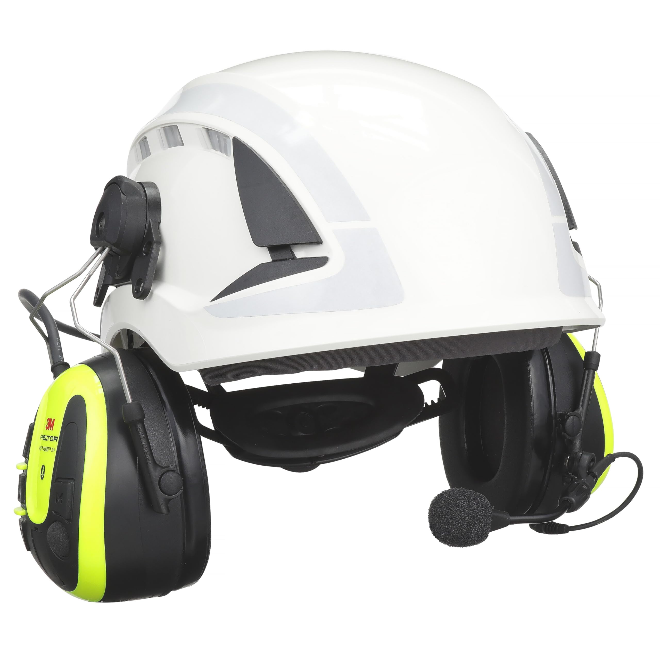 Peltor 3M WS ALERT X+, app, giallo brillante, cuffie, fissaggio per elmetto | Bluetooth, MRX21P3E3WS7, USB-C, 1 per confezione