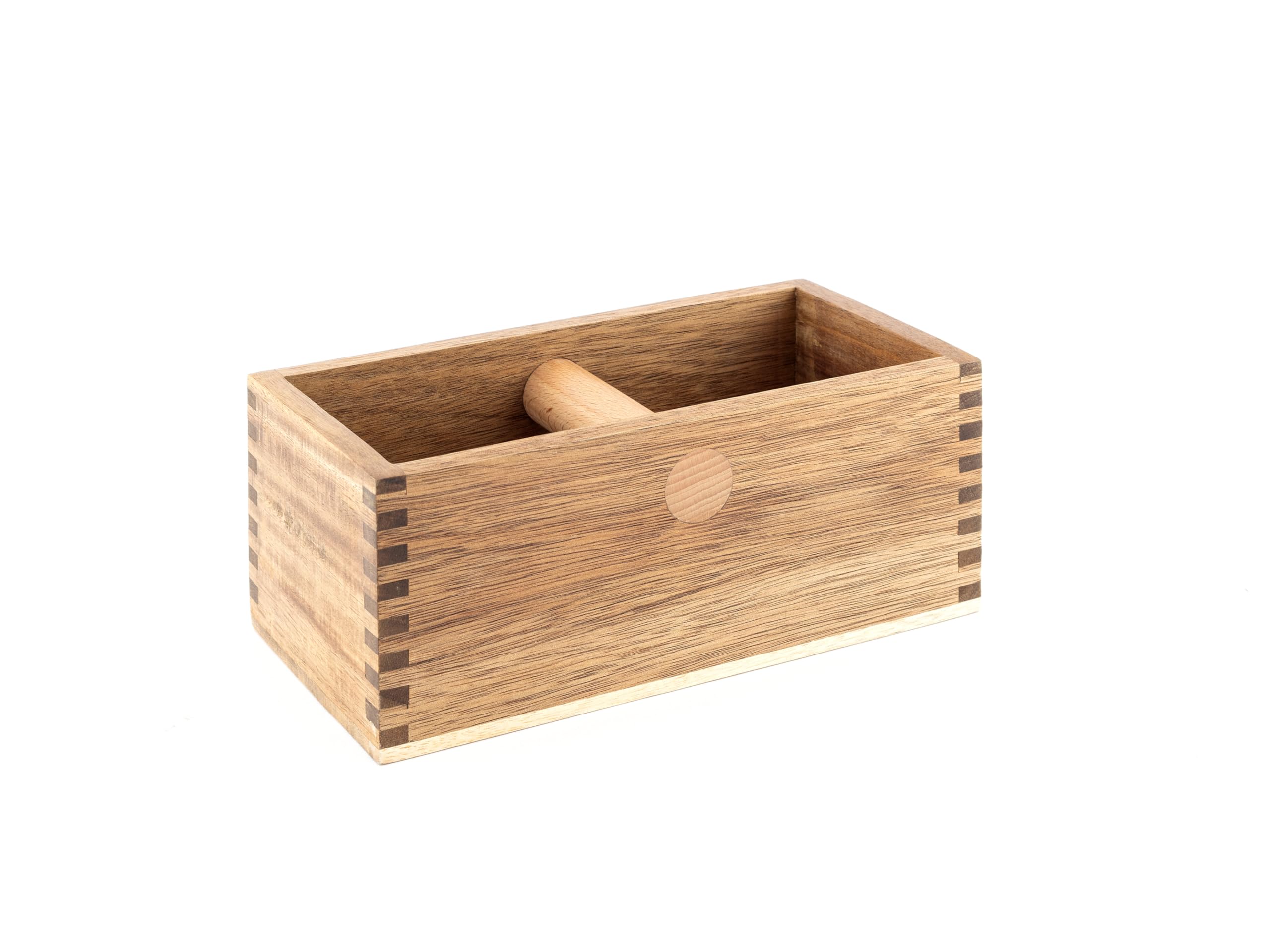 Wooden Knock Container (22x10x9cm)-Sustainable Tee Container for Portafilter and Coffee Grounds, Perfect Barista Coffee Accessories, Knock Box for Easy Knocking, Easy to Clean, Coffee Grounds
