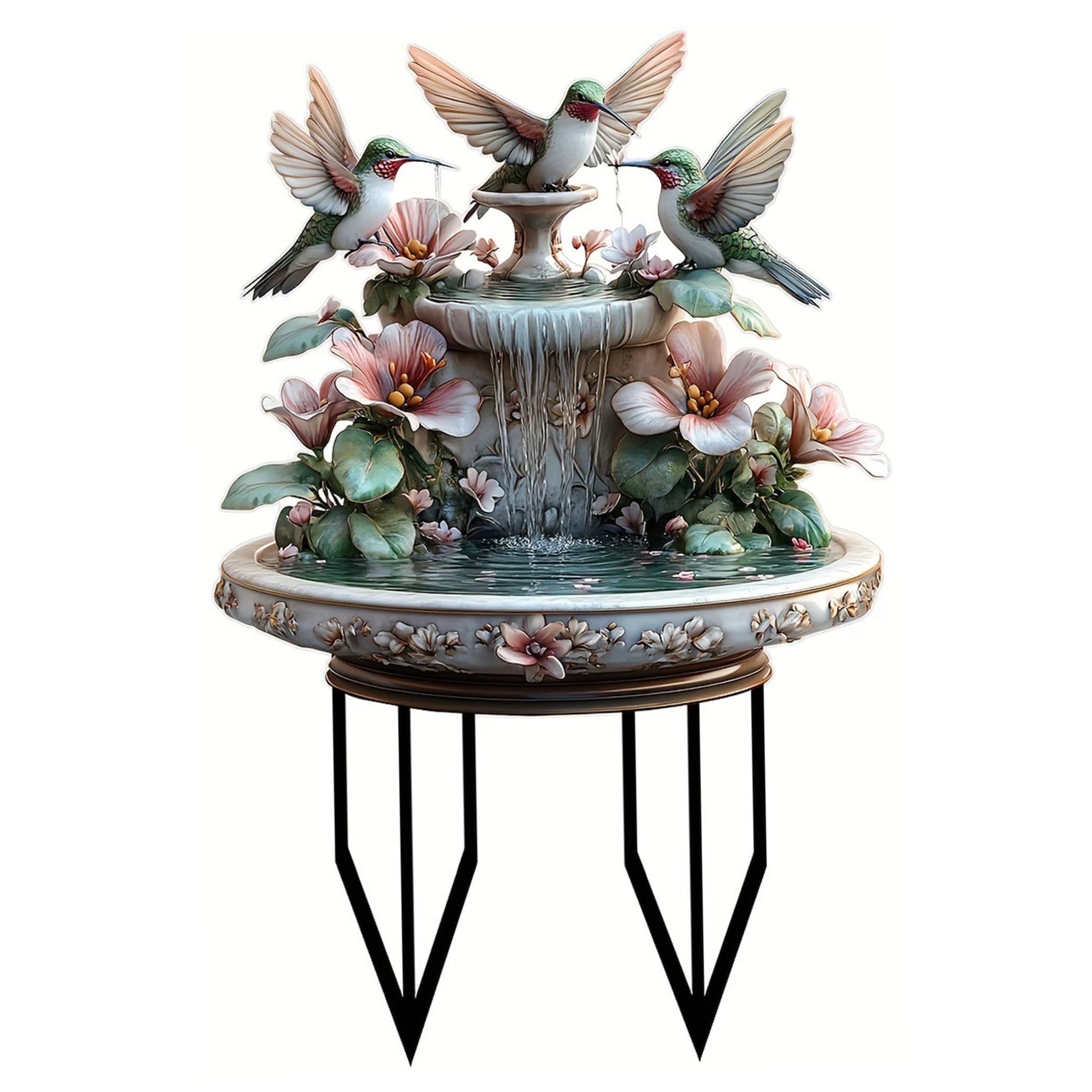 Neptuiby Hummingbird Garden Decor, Waterproof Acrylic Lawn Decor with Stake Vivid Statue for Patio & Yard, 12x8 Inch.
