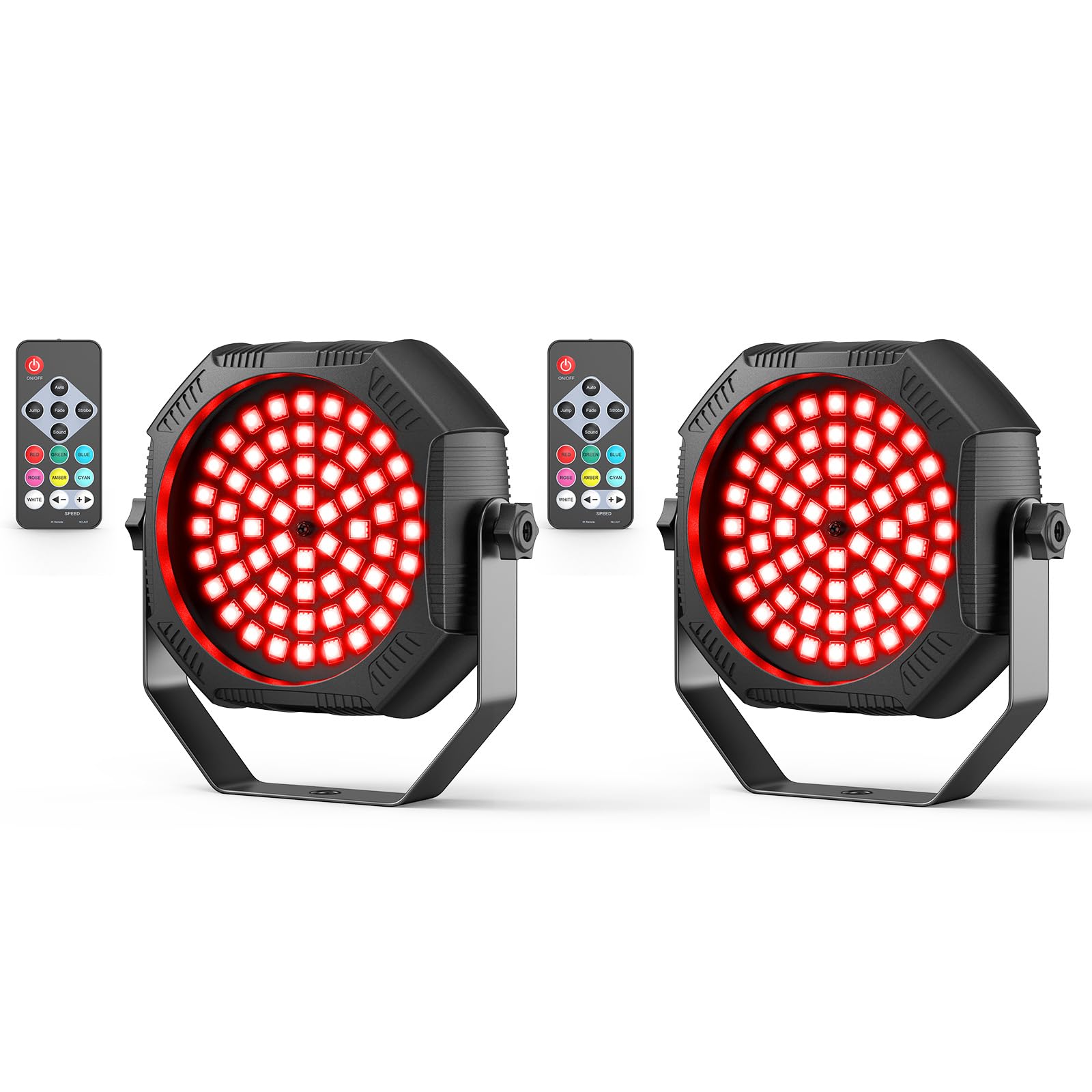 30 W Mini RGBW batería 60 LED par luz con mando a distancia recargable batería luz de escenario luz estroboscópica con control por voz, modo automático luz de discoteca para DJ fiesta cumpleaños