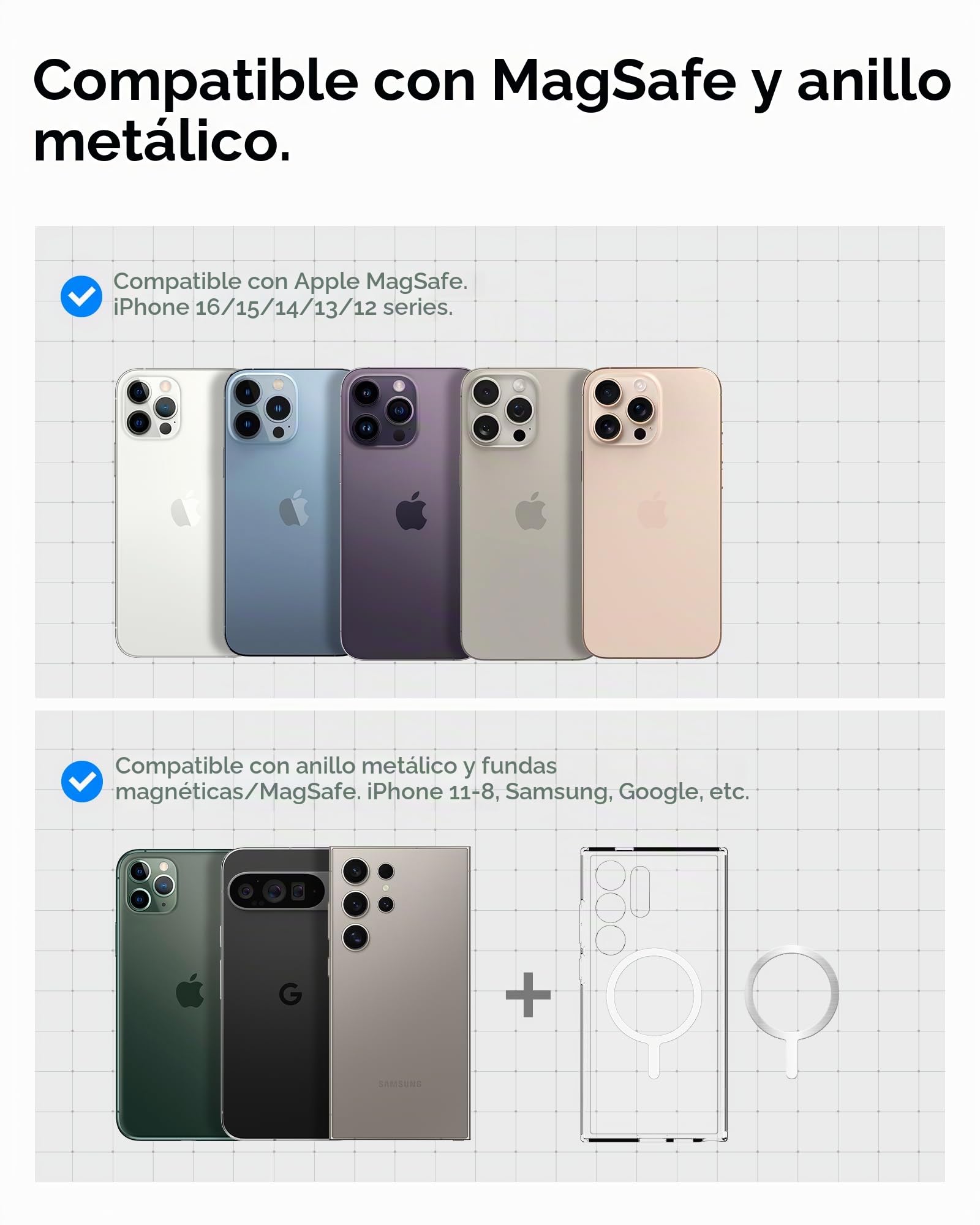 Spigen OneTap Pro 4 MagFit Qi2 15W Cargador inalámbrico Magsafe rápido Montaje en automóvil, Soporte para teléfono automóvil, Compatible con iPhone 16, 15, 14, 13, 12 Series - Gancho de Ventilación