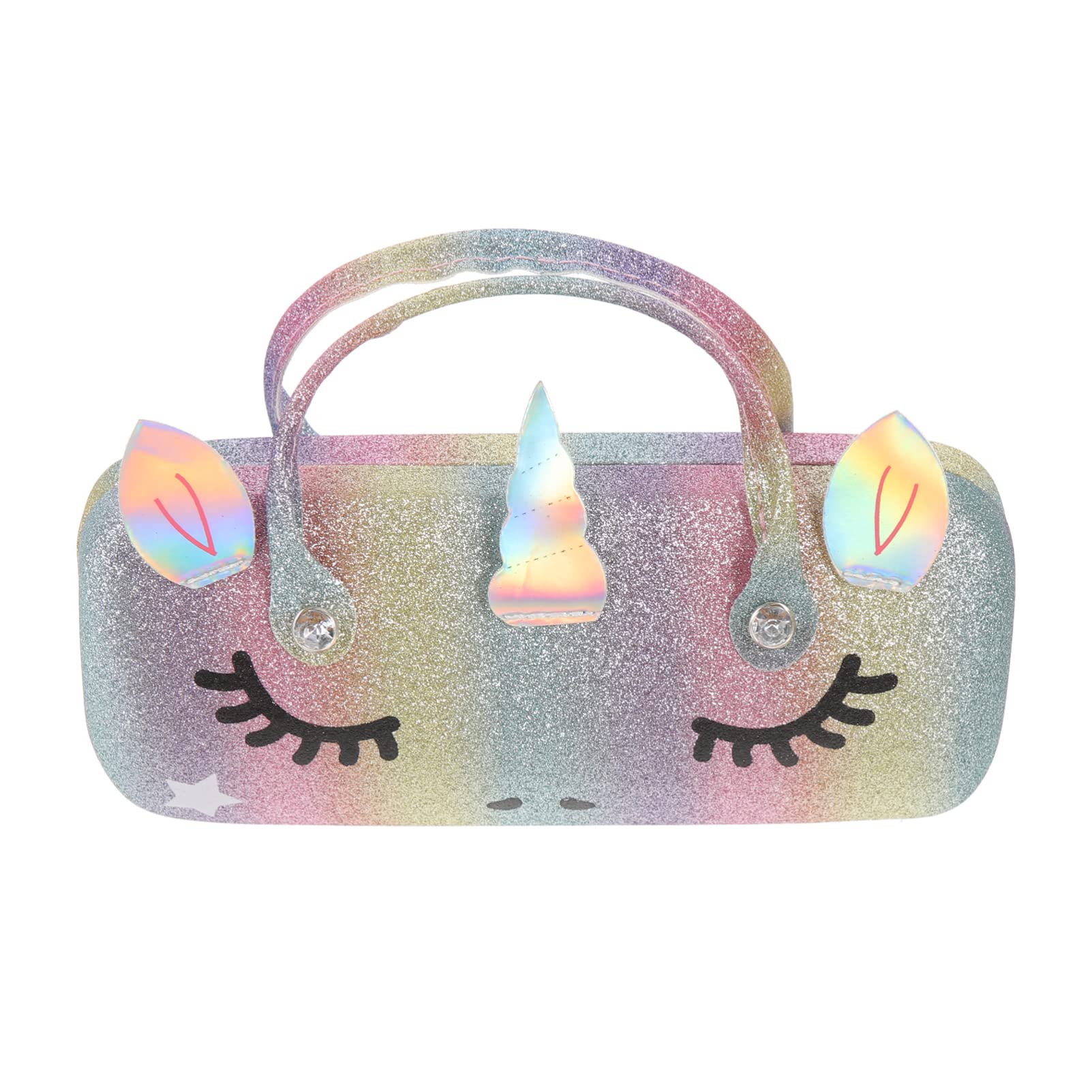 FOMIYES Kinder Brillenetui Pu Leder, Tragbare Brillenbox Mit Griff, Kreatives Design FüR Sonnenbrillen, Brillen, Schmuck, 16x7x5 Cm