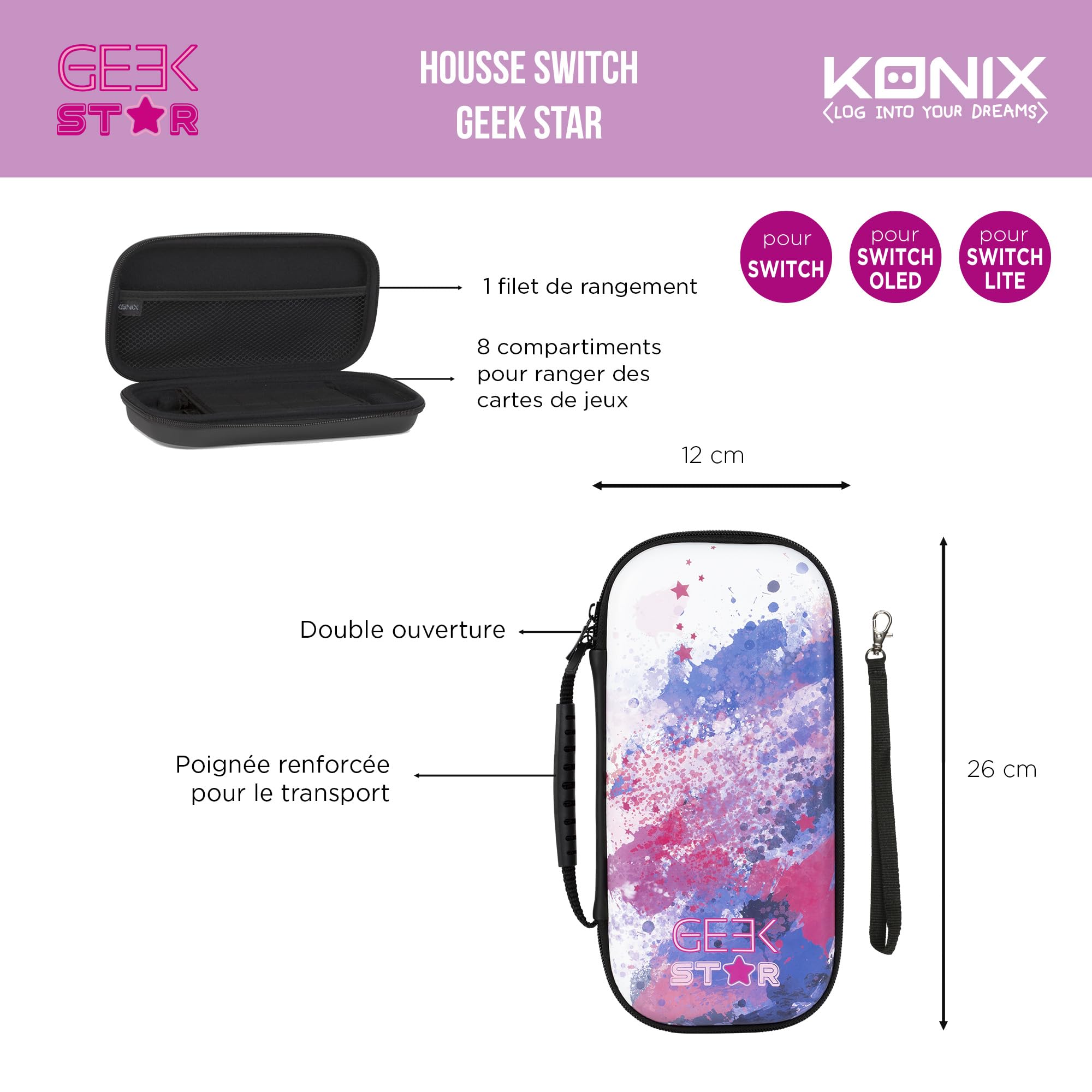 Konix My Hero Academia Funda de protección y Transporte para Nintendo Switch, Switch Lite y Switch OLED - 8 Juegos - Diseño My Hero Academia - Negro — view 19