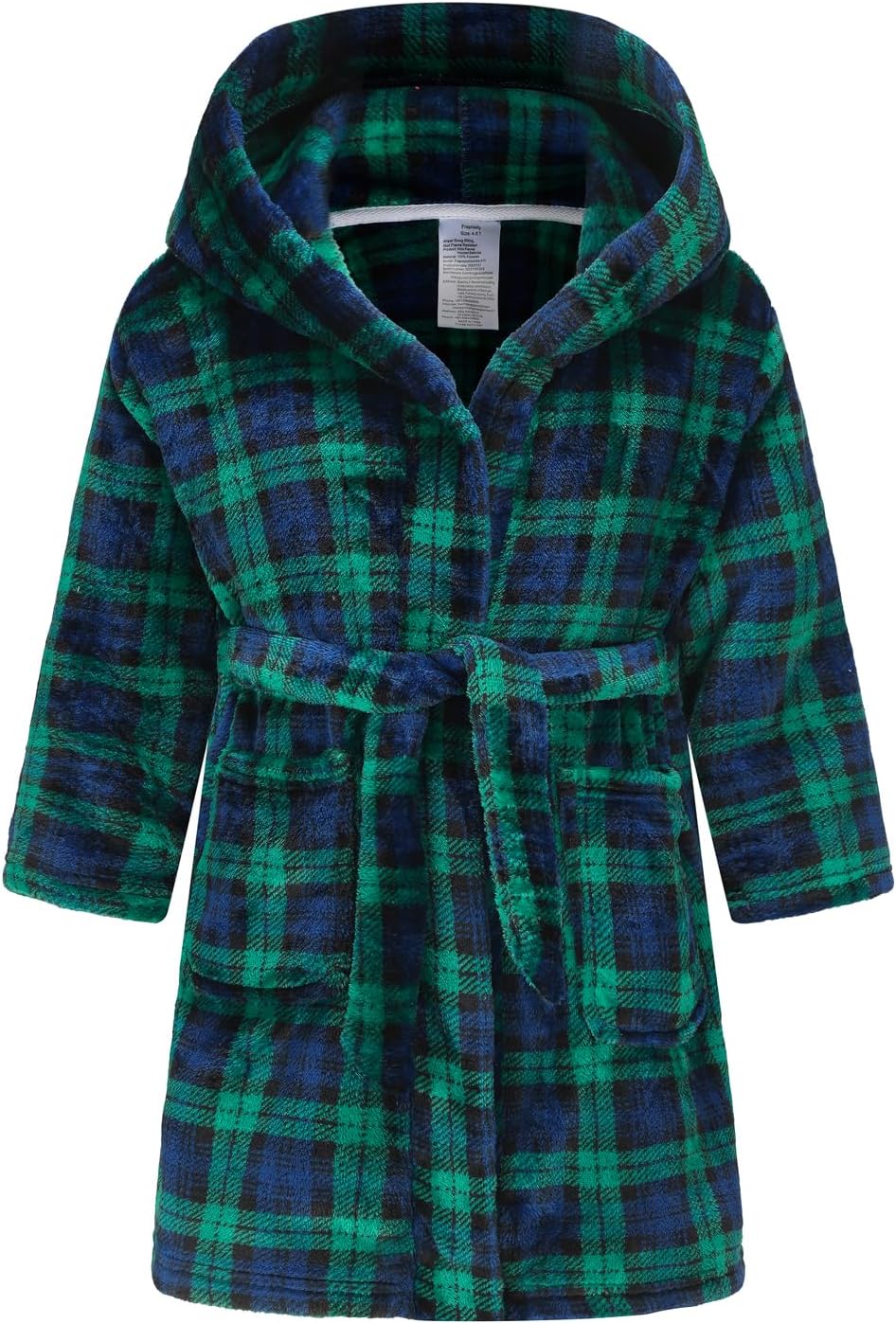 Boys Fleece Robe Hooded Toddler Soft Bathrobe Pajamas Sleepwear for Kids Girls 2-16 Years