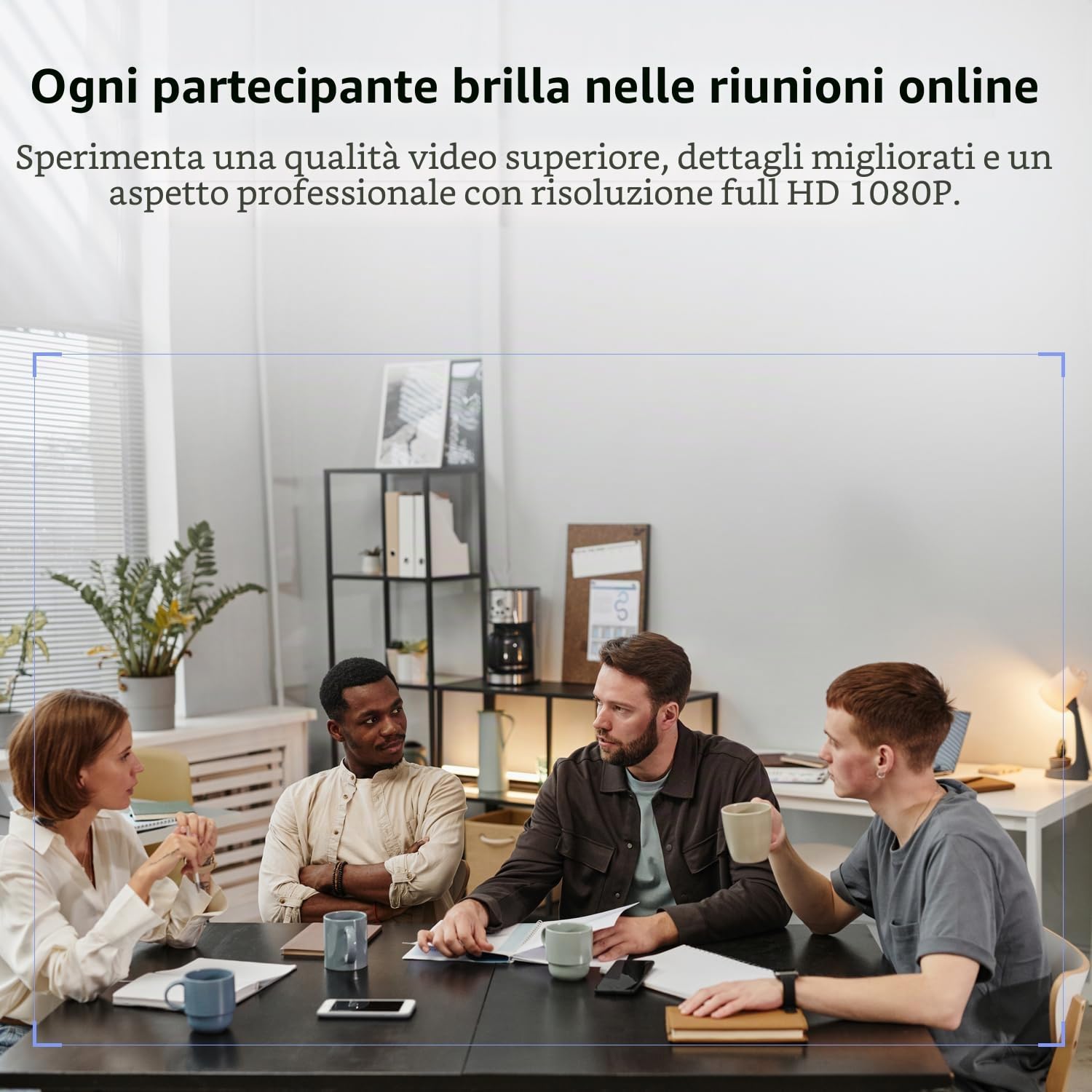 Nuroum C20 All-in-one Webcam con Microfono e Altoparlante, Webcam Full HD 1080P con ultra grandangolare 100°, Videocamera con riduzione del rumore, USB plug&play per Zoom/Teams/Google Meet PC/Desktop