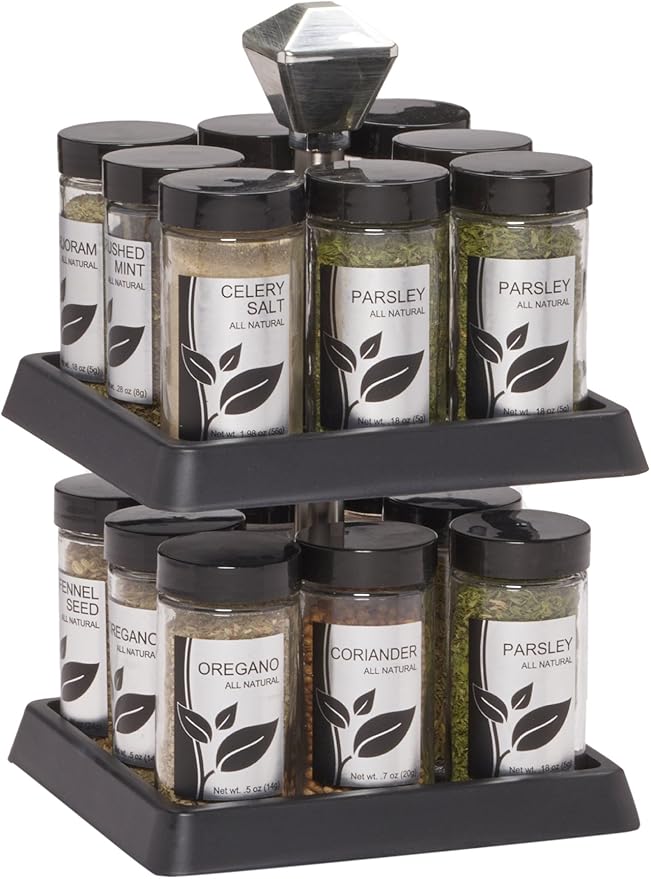 Amazon｜Kamenstein Madison 16Jar Revolving Spice Rack with Free Spice