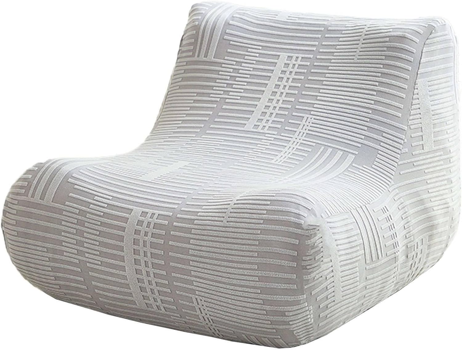 Stretch Sofa Cover, Single Seated Fireside Chair Cover Removable Armless Floor Sofa Couch Cover Lazy Sofa Cover Washable-Light Grey-1 Seater