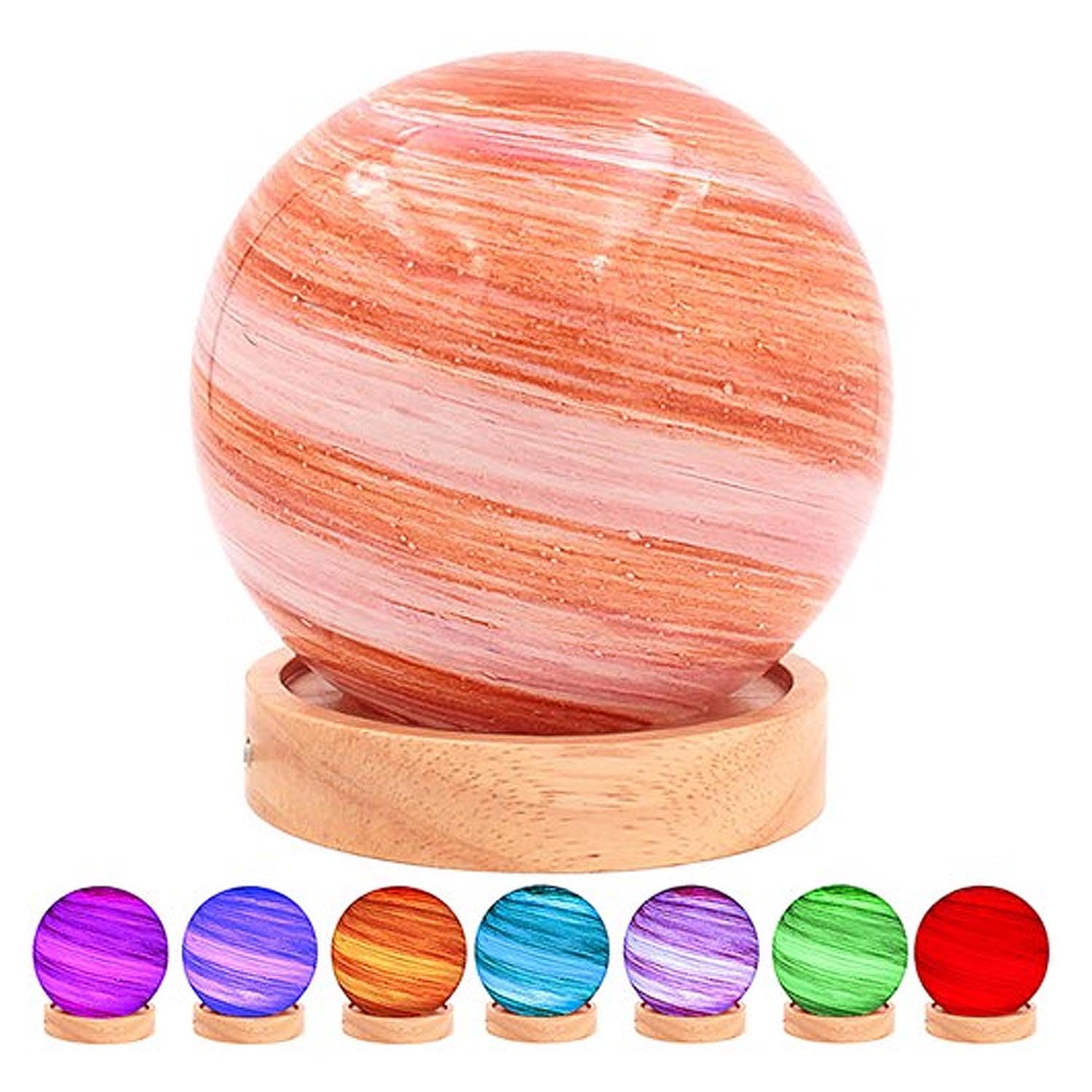 L & P Home & Gifts Pink & Brn Lesser & Pavey Led Cosmic Planet Lamp Pink & Brown | Usb Powered Led Night Light | Touch-Control Bedside Table Lamp | Soft Glow Desk & Bedroom Lighting | Kids & Adults Ambient Lamp