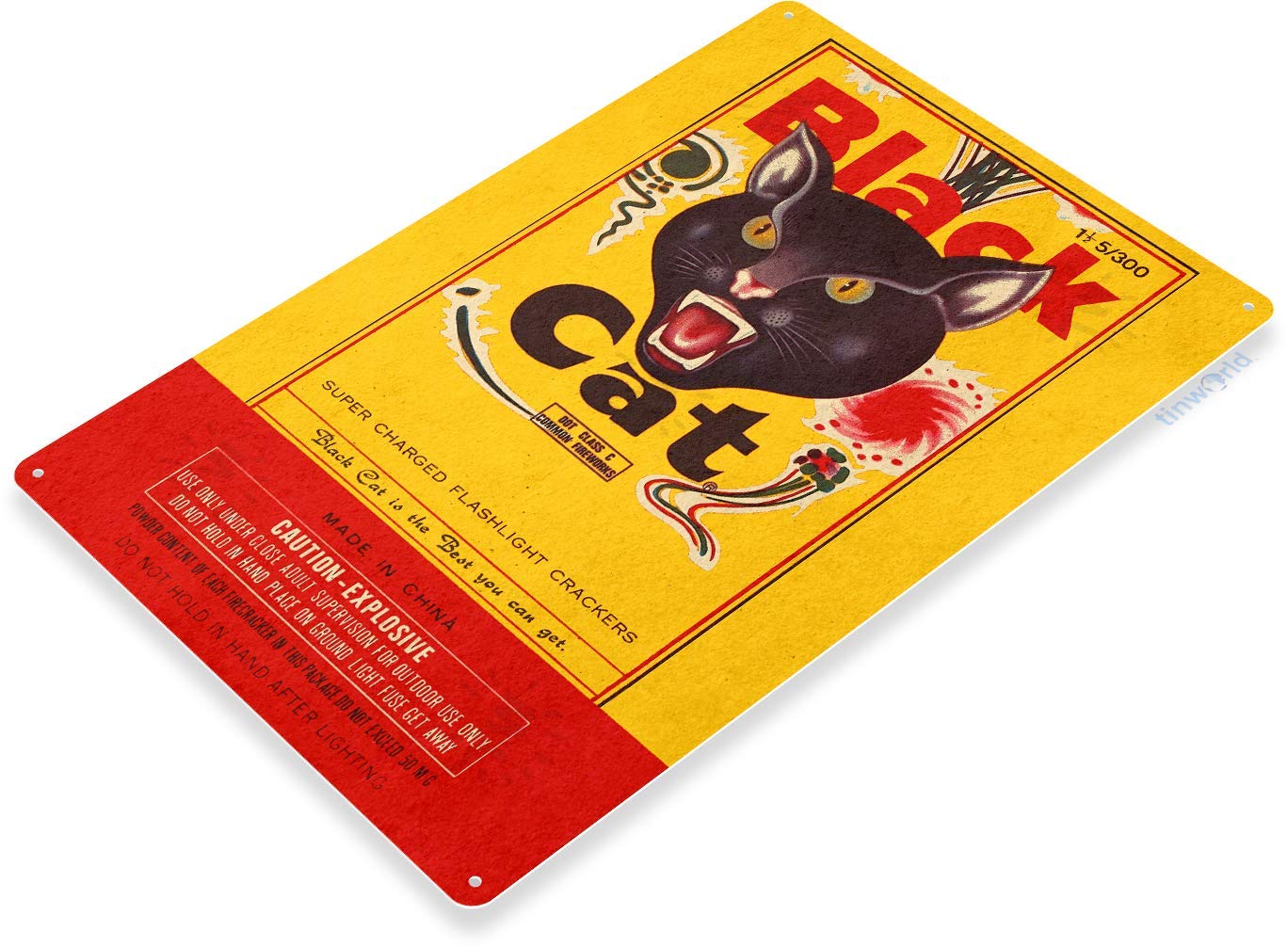 Amazon.co.jp: TIN Sign C380 黒猫 花火 爆竹 7月4日 新年花火スタンド