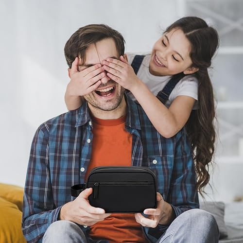 Miniatura 3 de Neceser de viaje para hombres y mujeres, ajuste Dopp, bolsa de afeitar resistente al agua, pequeña bolsa organizadora de higiene de baño, Negro -,