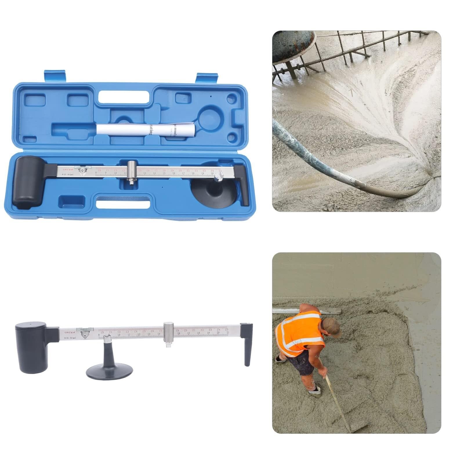 Hidrómetro de lodo, densímetro de líquido con doble escala, rango de medición de 0,96 a 2,5 g/cm³, precisión de 0,01 g/cm³, ideal para análisis de densidad de líquidos