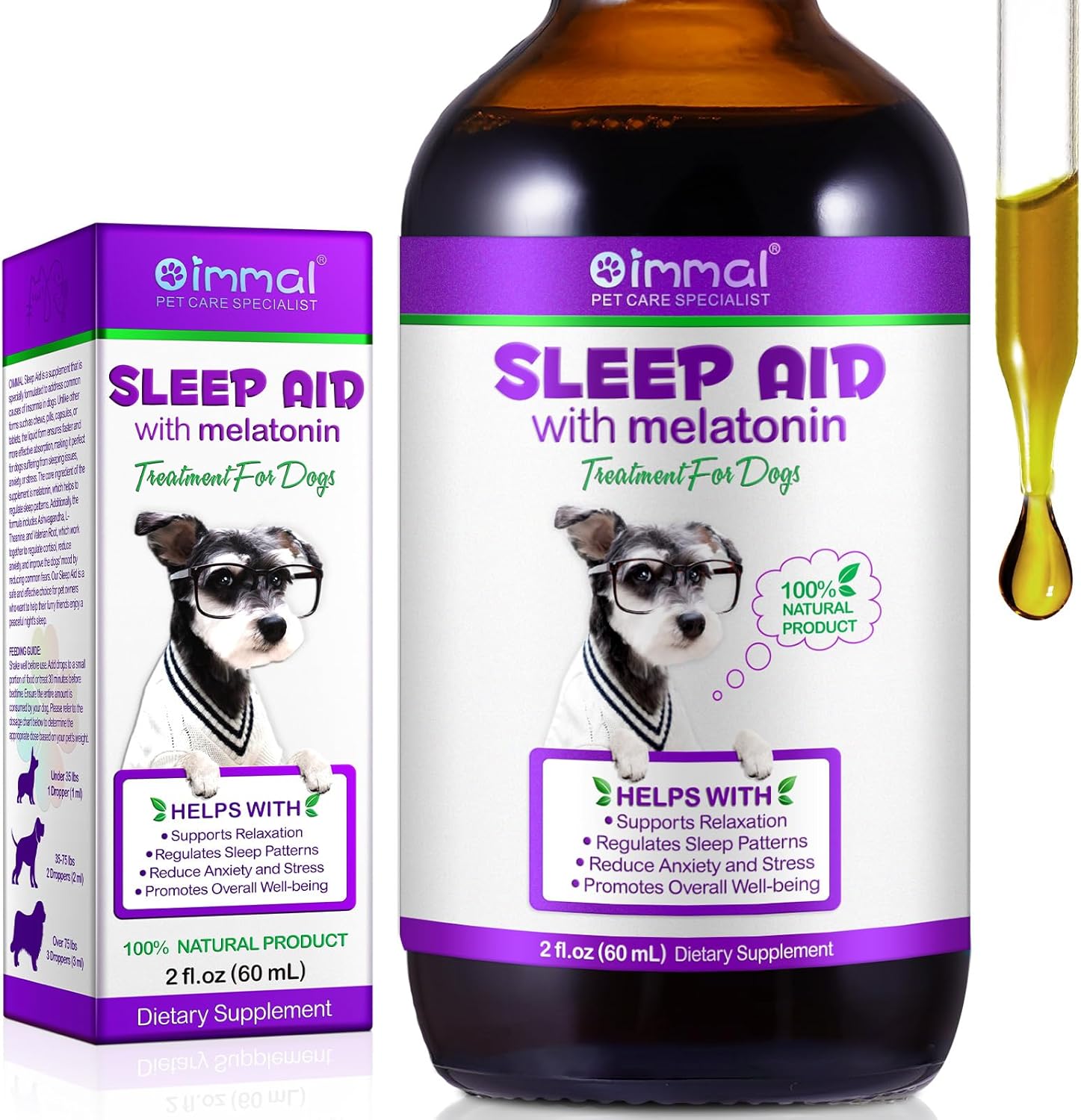 Melatonin for Dogs & Cats,Dog Melatonin,Promote Relaxation & Deep Sleeps for Cat & Dog,Liquid Pet Sleeps Aid Supplement,Supports Relaxation Dogs & Cats, Helps with Noise, Separation Anxiety