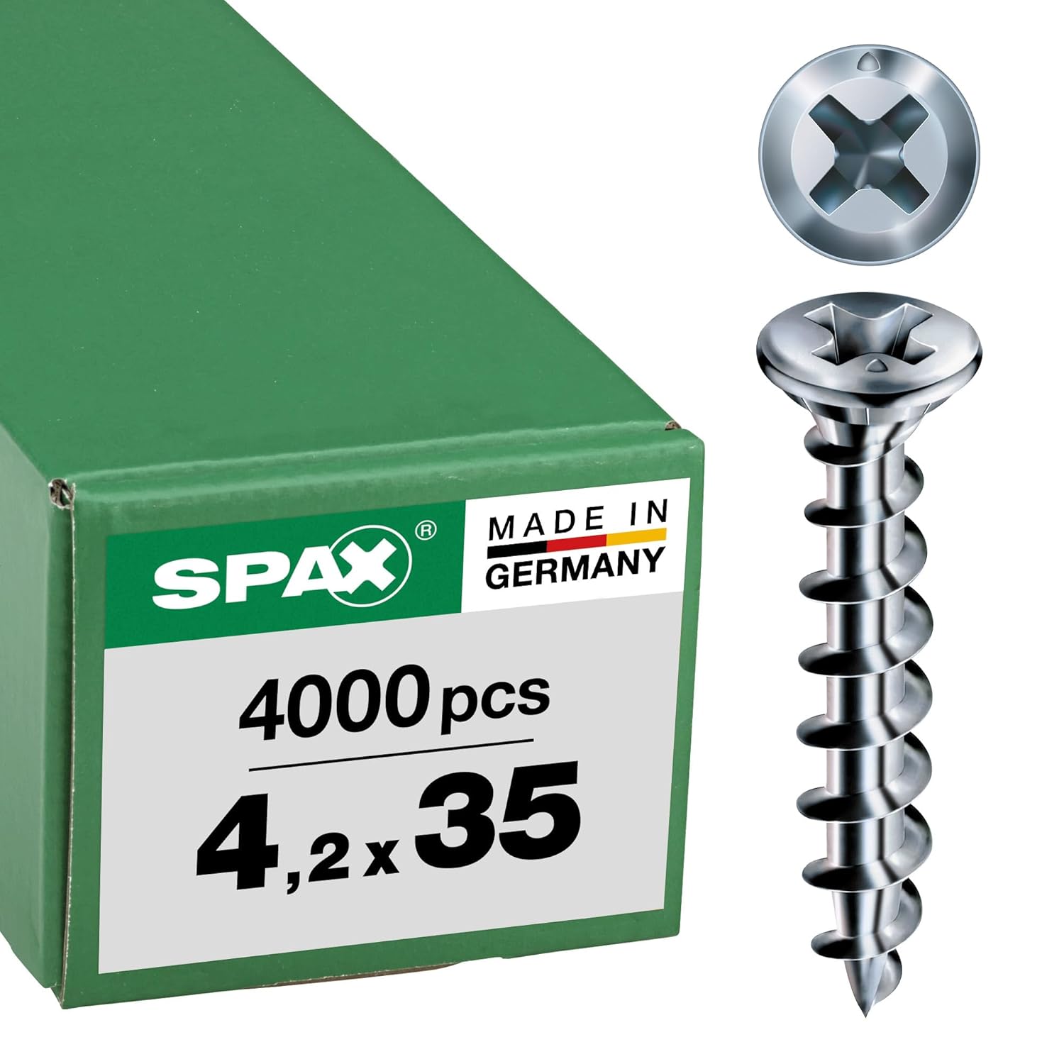 FEX-KS, 4.2 x 35 mm, 4000 Pieces, Special Thread, countersunk Head, Phillips H2, self-Drilling tip, Wirox - 1411010400358