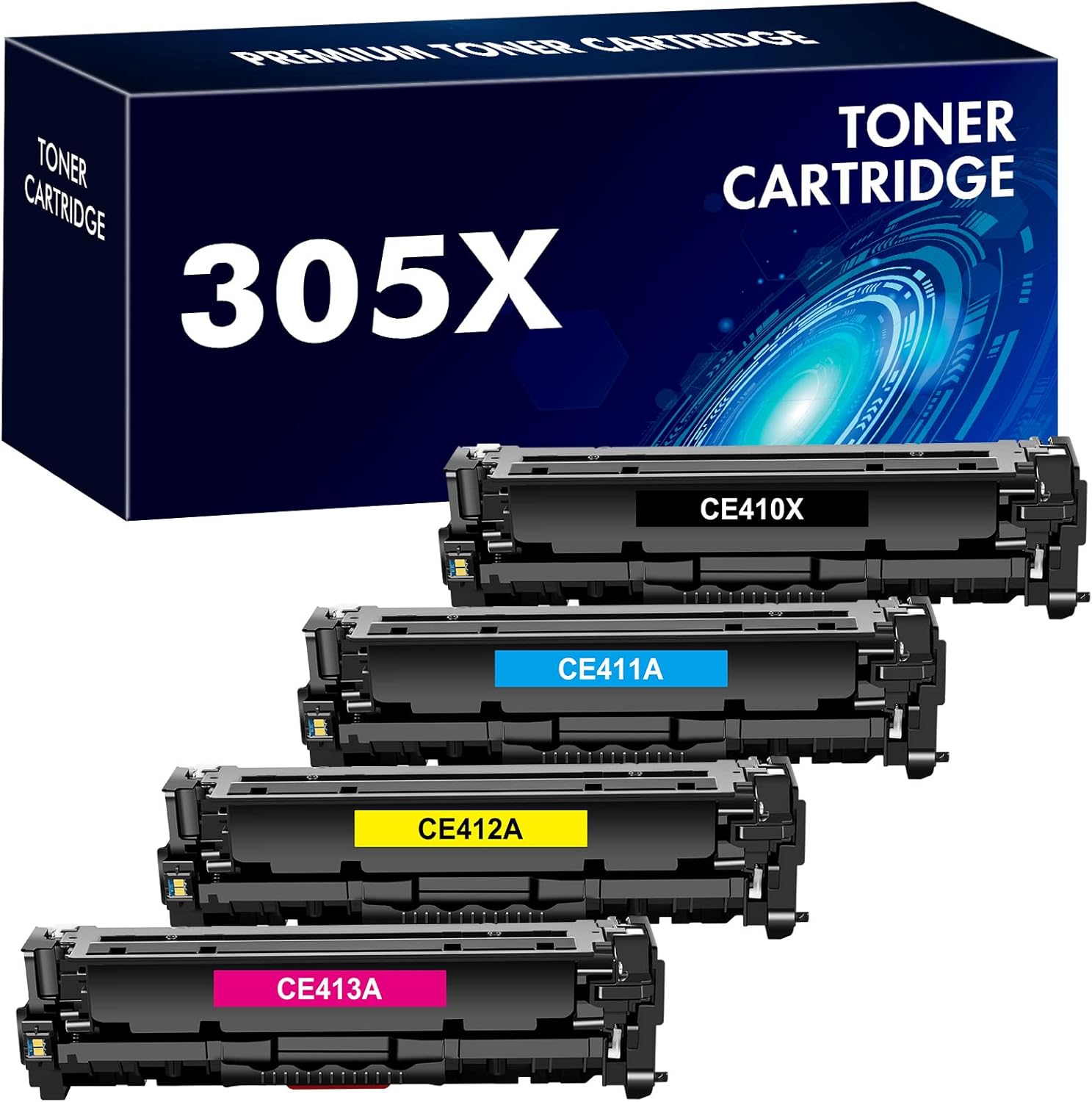 Toner HP 305A (CE410A) noir de 2200 pages - cartouche laser de marque