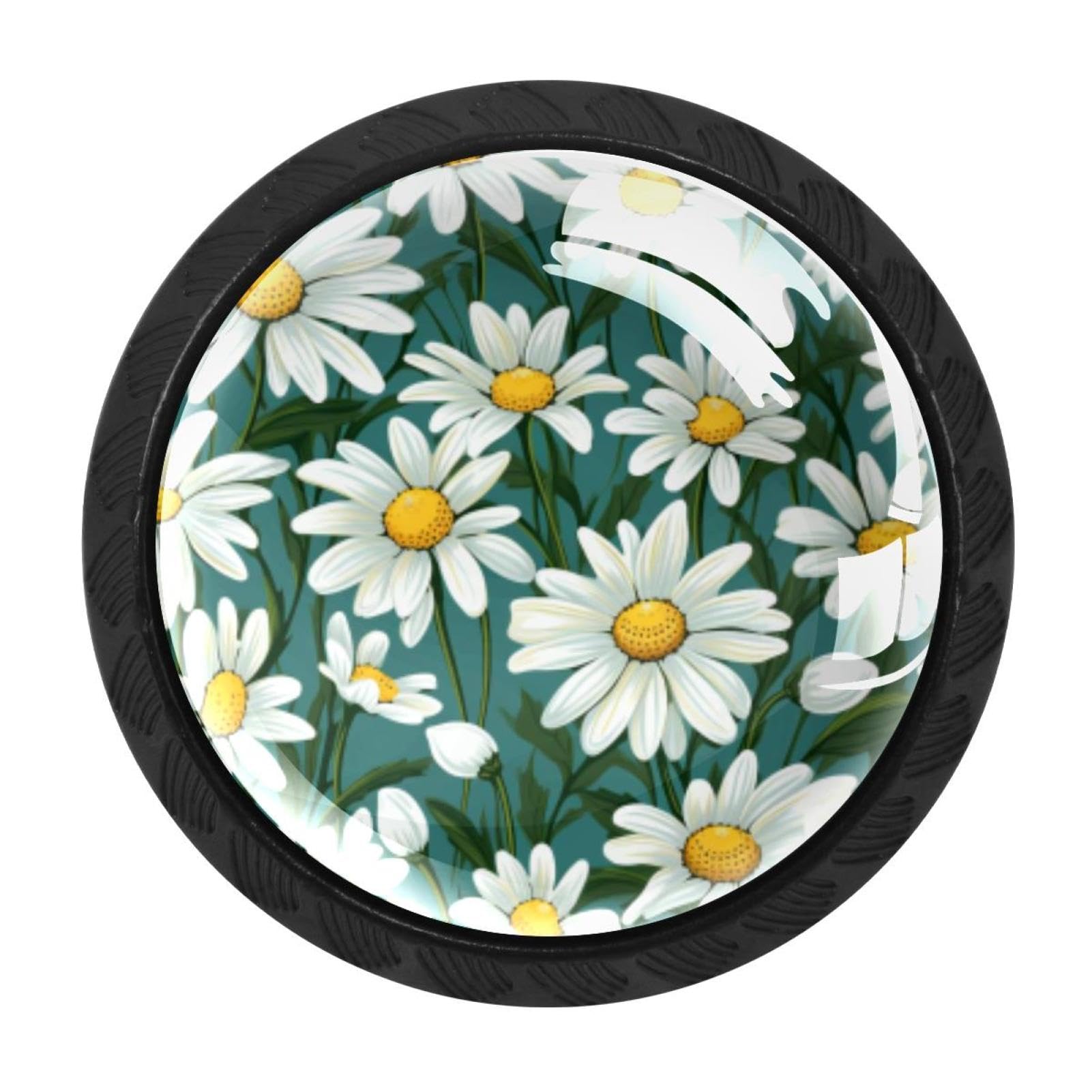 Chenzzzz Multicolored 10 4 Pack Daisy Kitchen Cabinet Knobs Drawer Knobs Dresser Knobs Matte Black Zinc Knobs Drawer Pulls Door Knobs Dresser Drawer Handles Knobs For Dresser Drawers