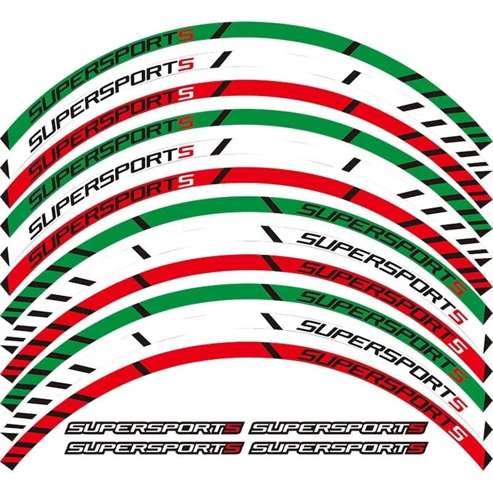Motorcycle Wheel Stickers Reflective Decals Rims for Ducati for Supersport S 939 Motorbike(Color1)