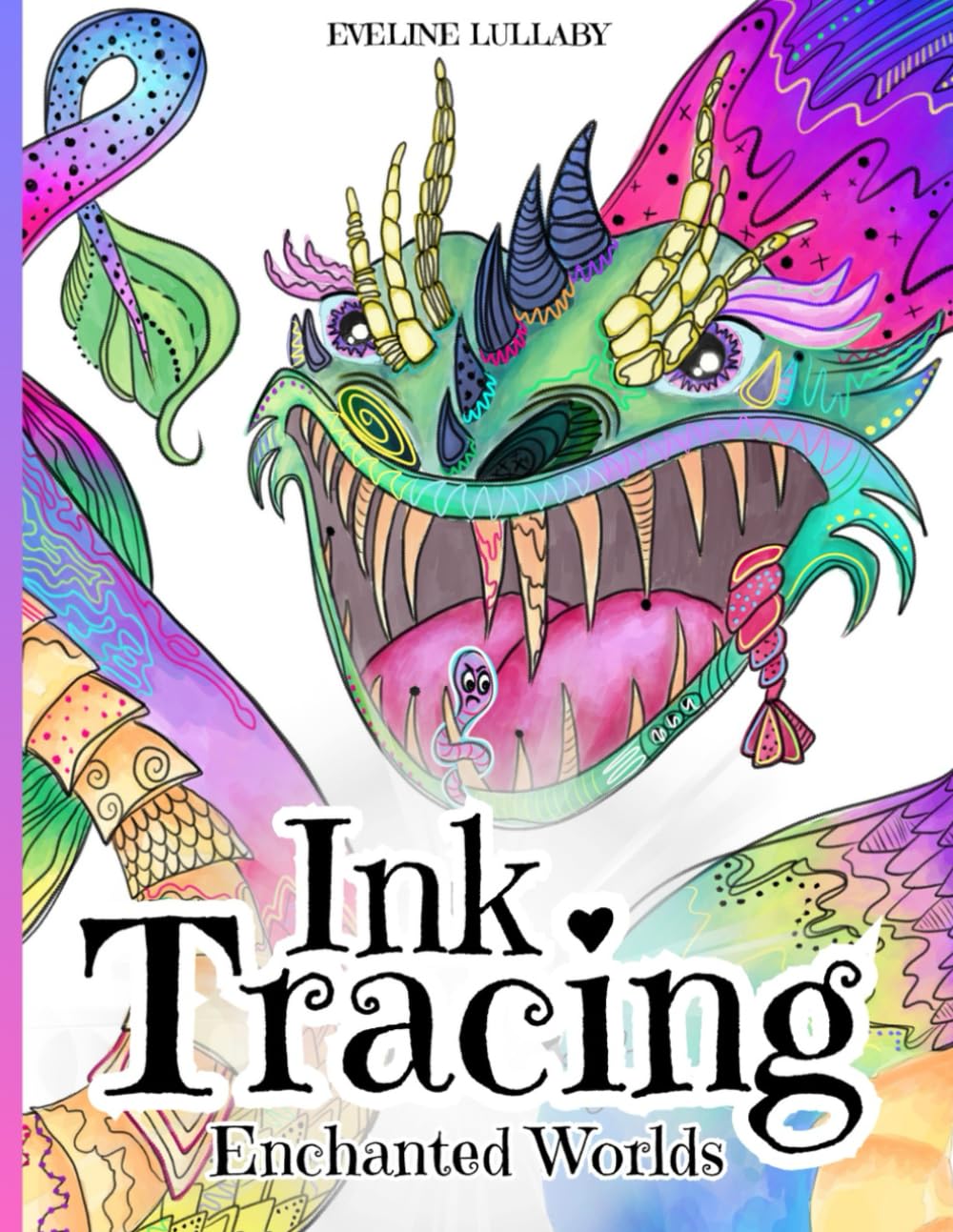 Ink Tracing Book for Adults: Enchanted Worlds, Mindful Fantasy Coloring and Tracing with Bold Line Drawings, Magical Scenes, and a Touch of Reverse Coloring Style